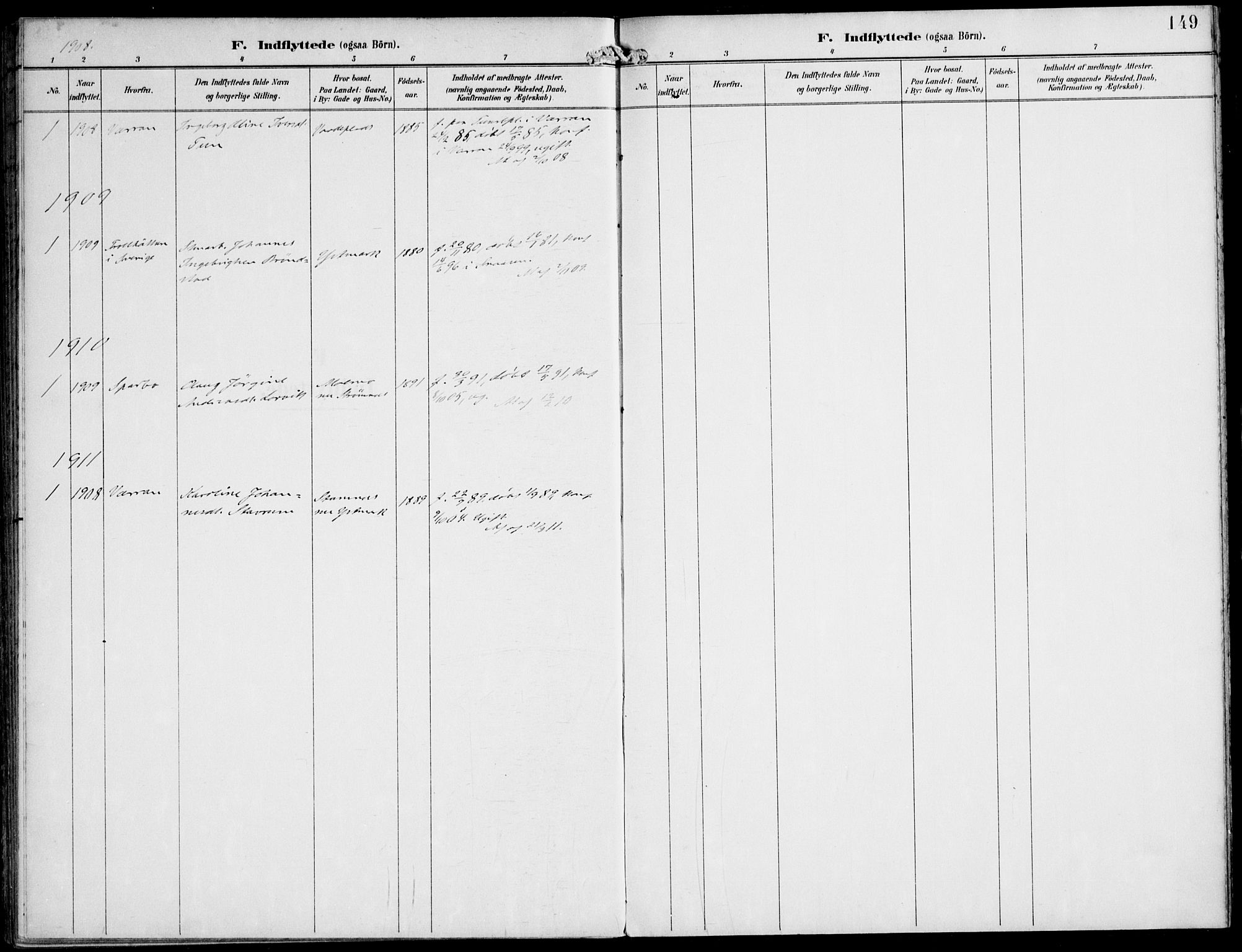 Ministerialprotokoller, klokkerbøker og fødselsregistre - Nord-Trøndelag, SAT/A-1458/745/L0430: Ministerialbok nr. 745A02, 1895-1913, s. 149