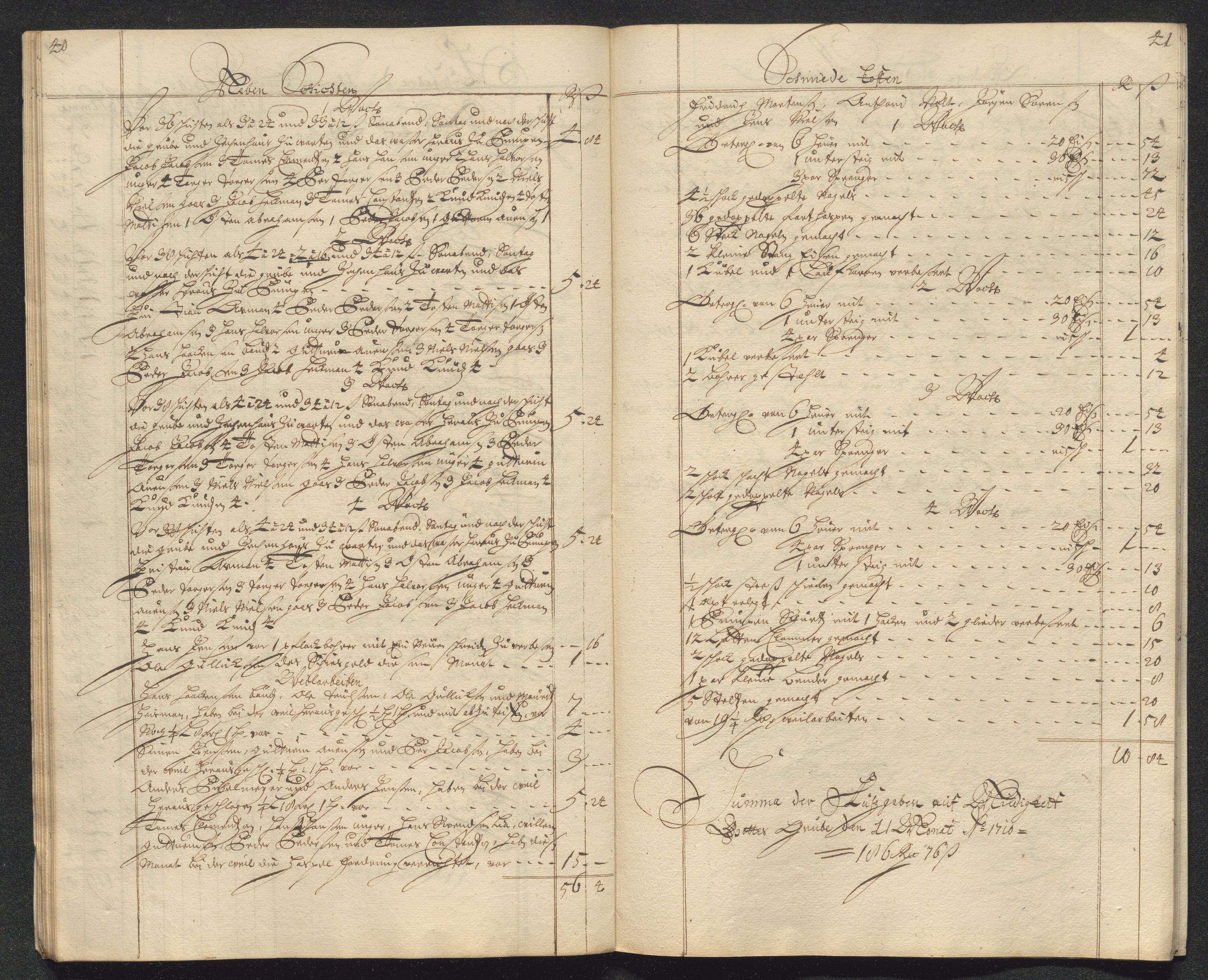 Kongsberg Sølvverk 1623-1816, AV/SAKO-EA-3135/001/D/Dc/Dcd/L0098: Utgiftsregnskap for gruver m.m. , 1710, s. 420