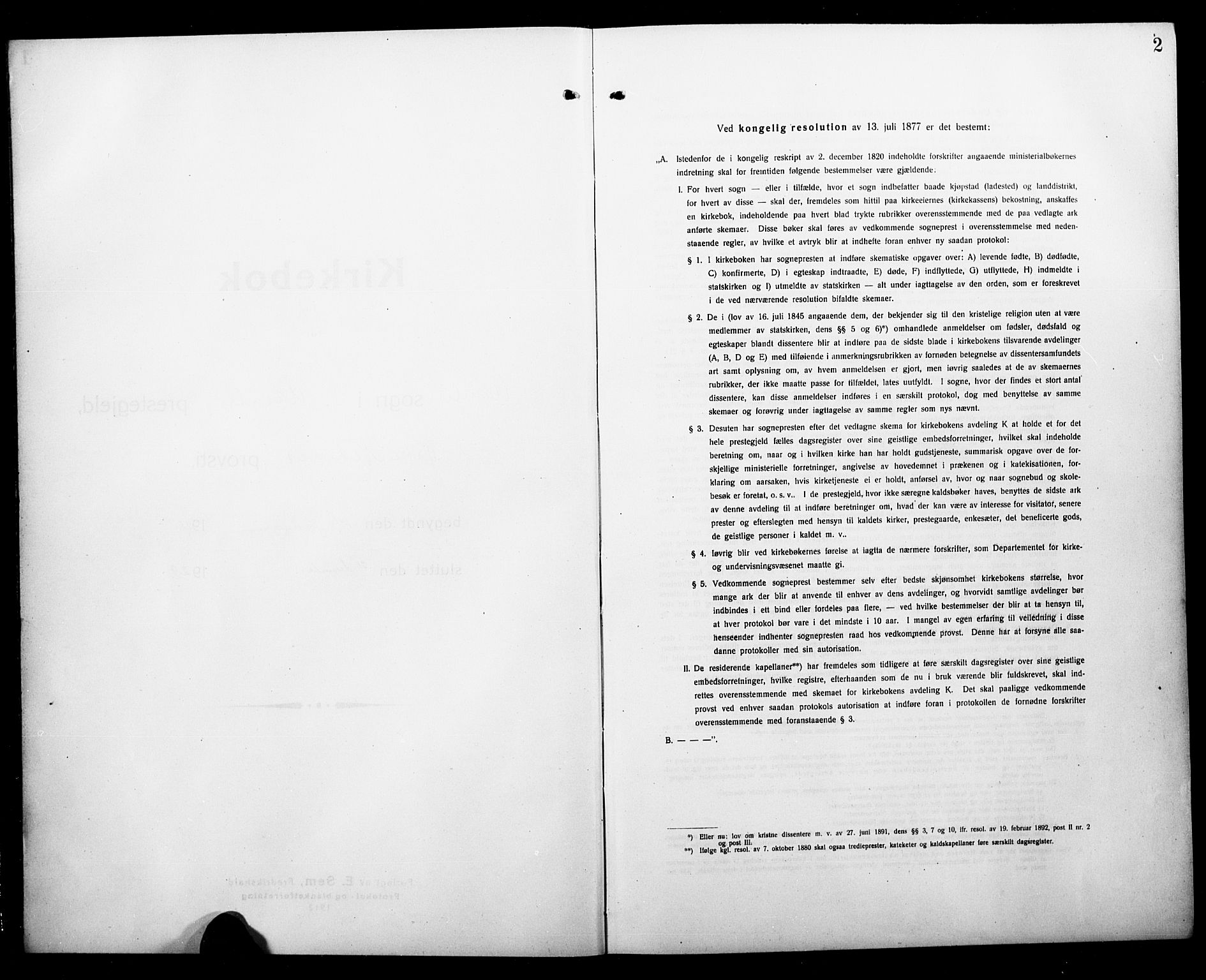 Åmli sokneprestkontor, SAK/1111-0050/F/Fb/Fbc/L0006: Klokkerbok nr. B 6, 1915-1929, s. 2