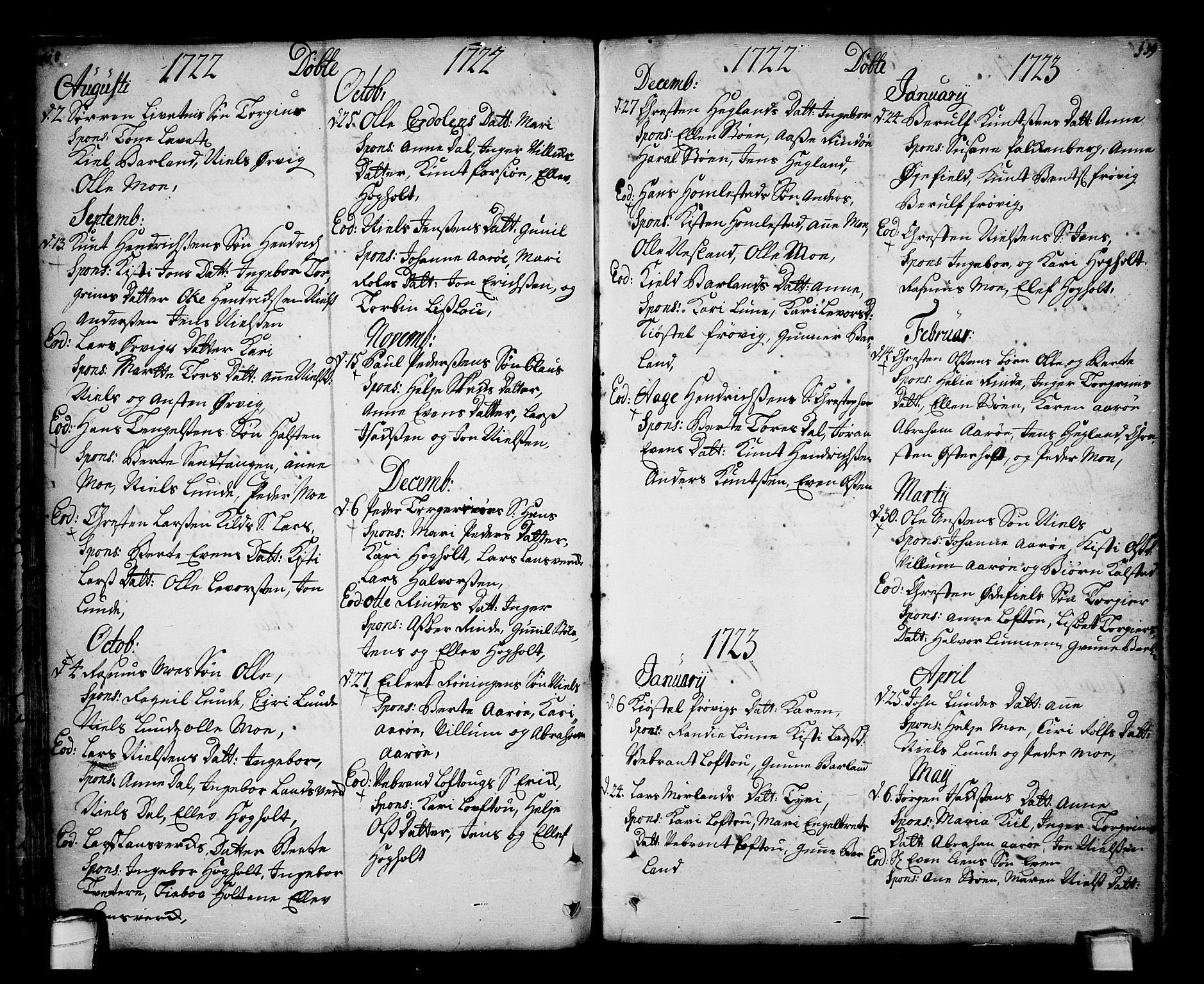 Sannidal kirkebøker, AV/SAKO-A-296/F/Fa/L0001: Ministerialbok nr. 1, 1702-1766, s. 118-119