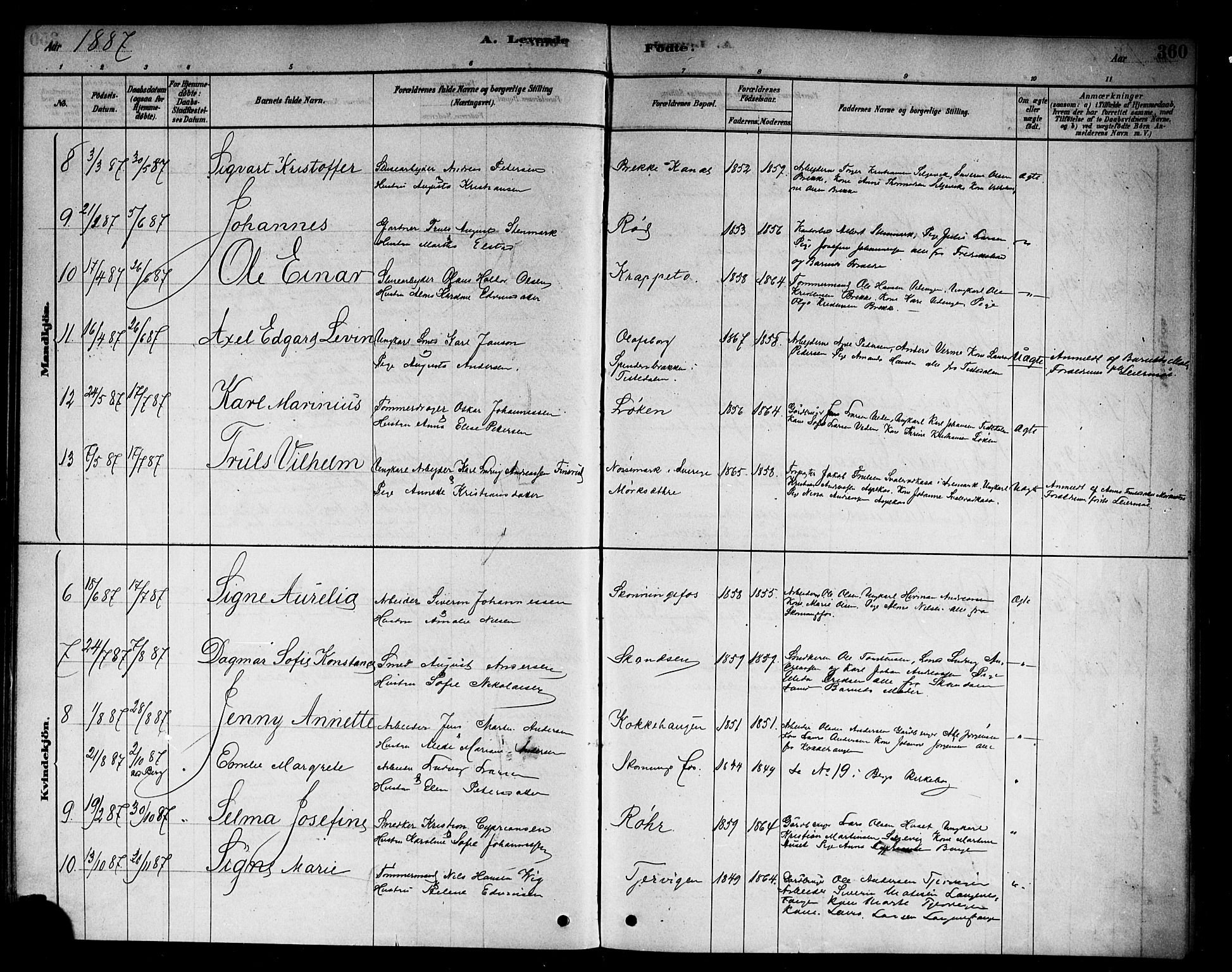 Berg prestekontor Kirkebøker, AV/SAO-A-10902/F/Fb/L0001: Ministerialbok nr. II 1, 1878-1887, s. 360