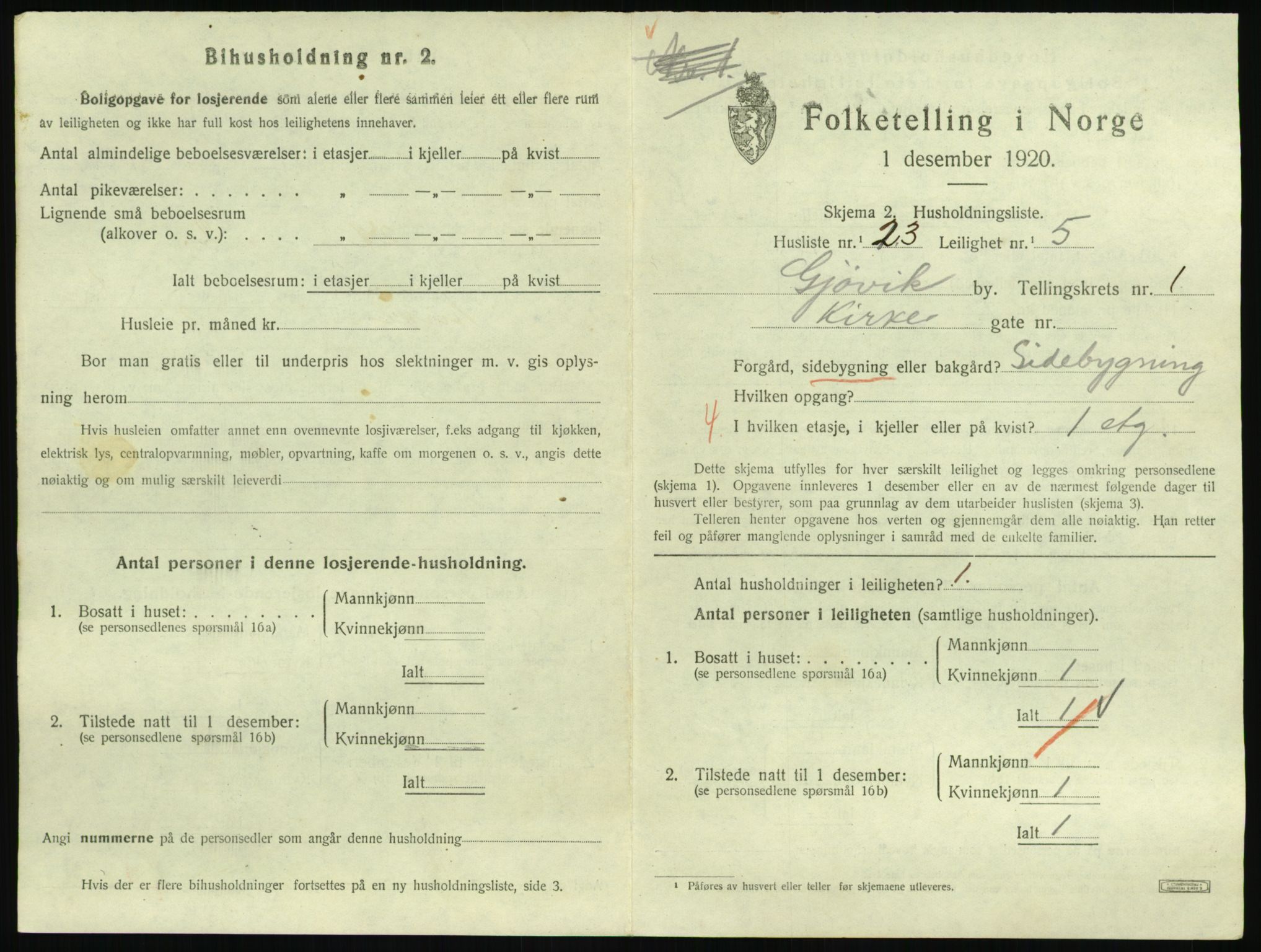 SAH, Folketelling 1920 for 0502 Gjøvik kjøpstad, 1920, s. 814