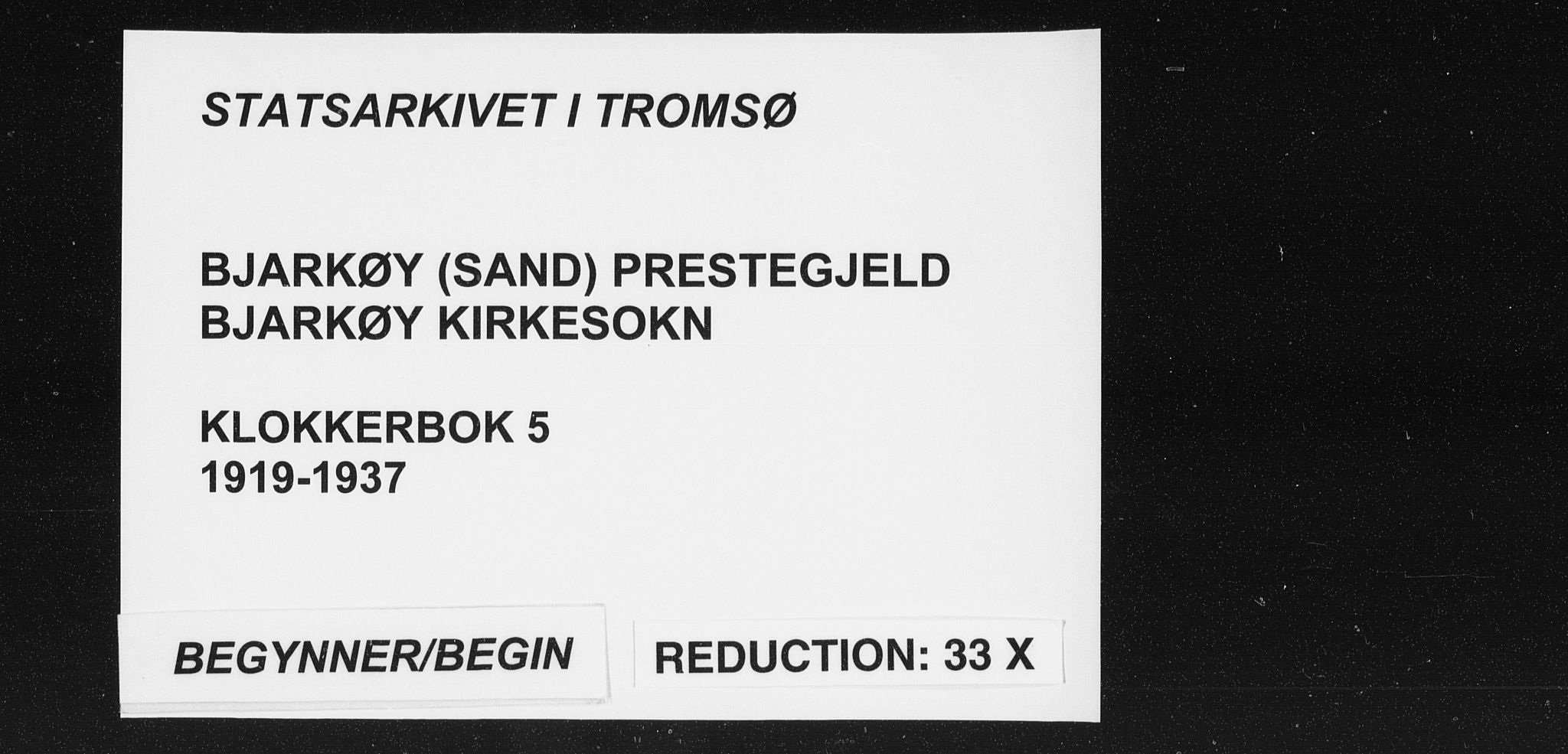 Sand/Bjarkøy sokneprestkontor, SATØ/S-0811/I/Ia/Iab/L0005klokker: Klokkerbok nr. 5, 1919-1937