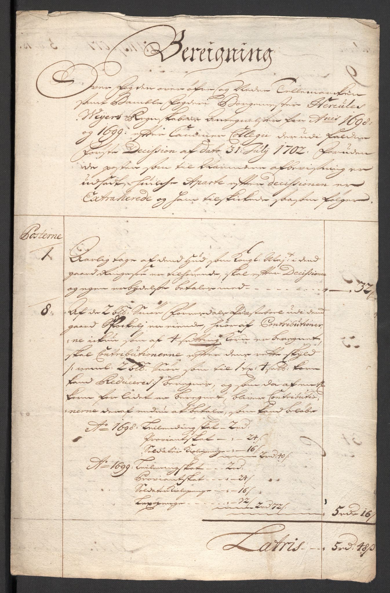 Rentekammeret inntil 1814, Reviderte regnskaper, Fogderegnskap, RA/EA-4092/R36/L2107: Fogderegnskap Øvre og Nedre Telemark og Bamble, 1702, s. 264