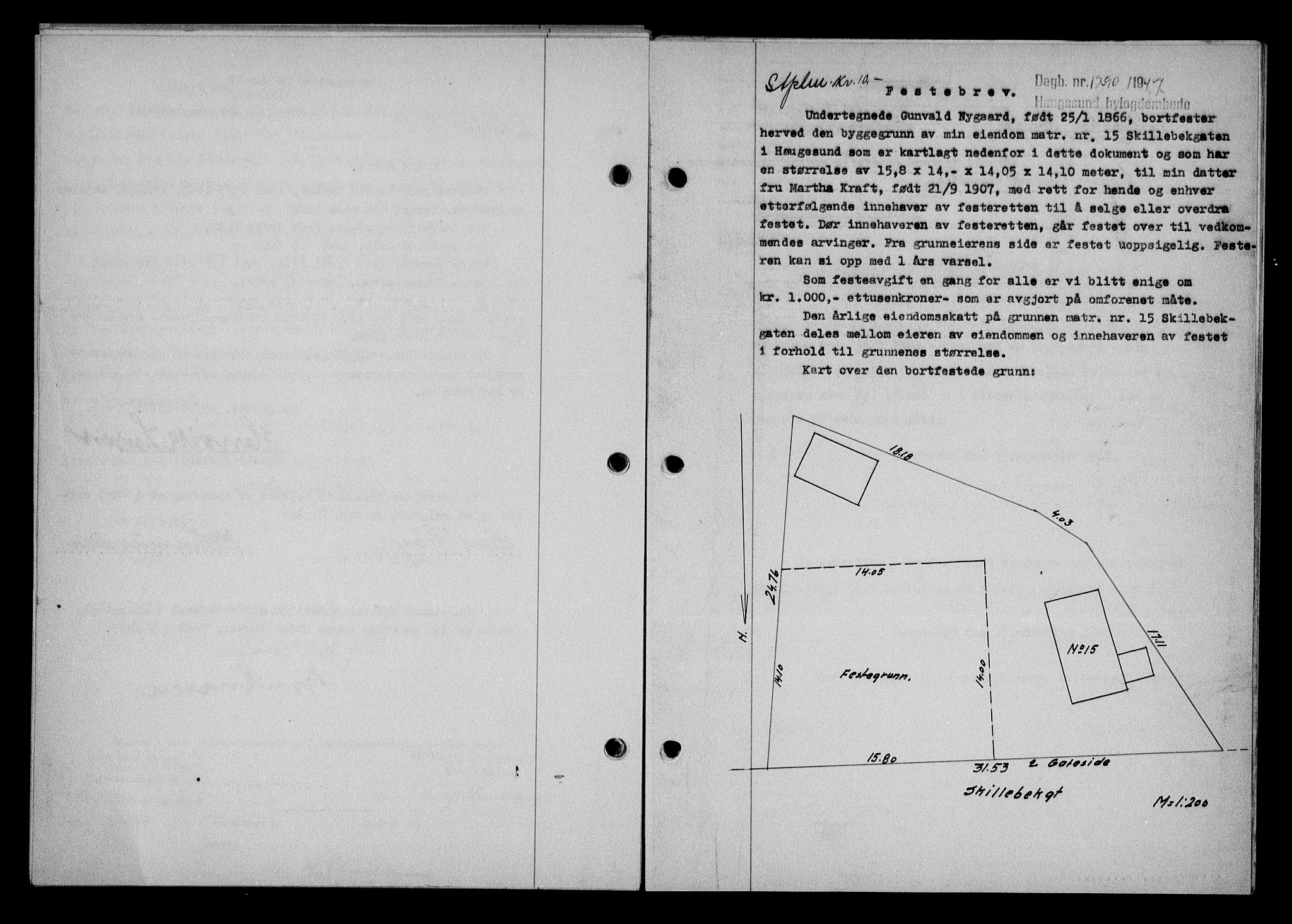 Haugesund tingrett, SAST/A-101415/01/II/IIC/L0063: Pantebok nr. A 4, 1946-1948, Dagboknr: 1290/1947