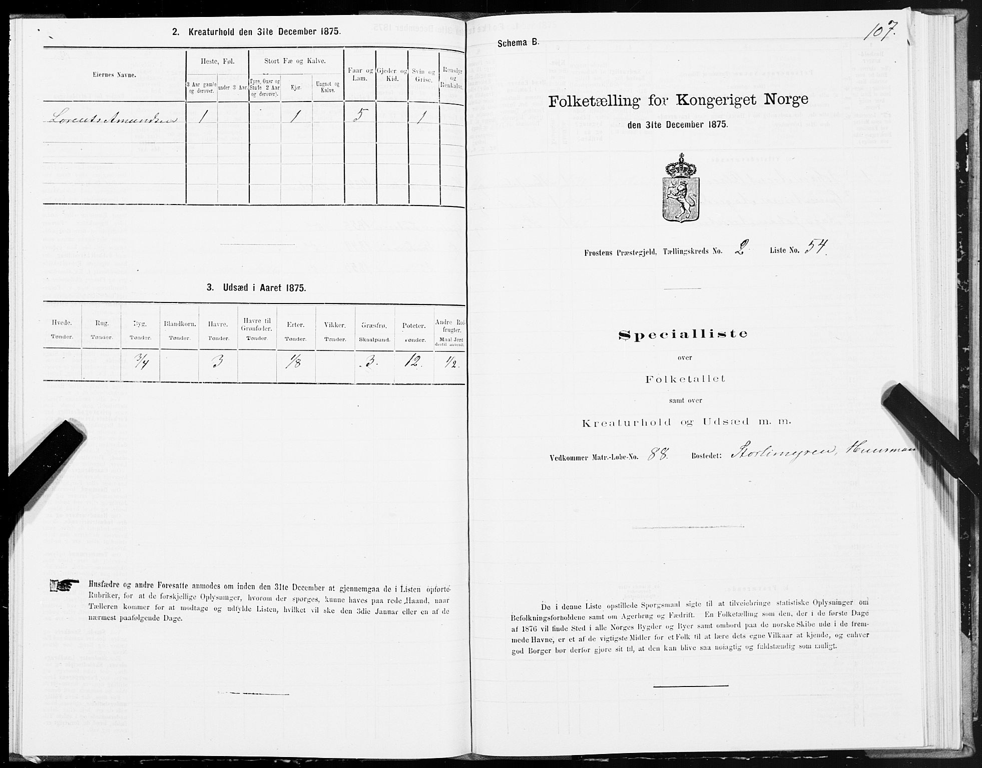 SAT, Folketelling 1875 for 1717P Frosta prestegjeld, 1875, s. 2107