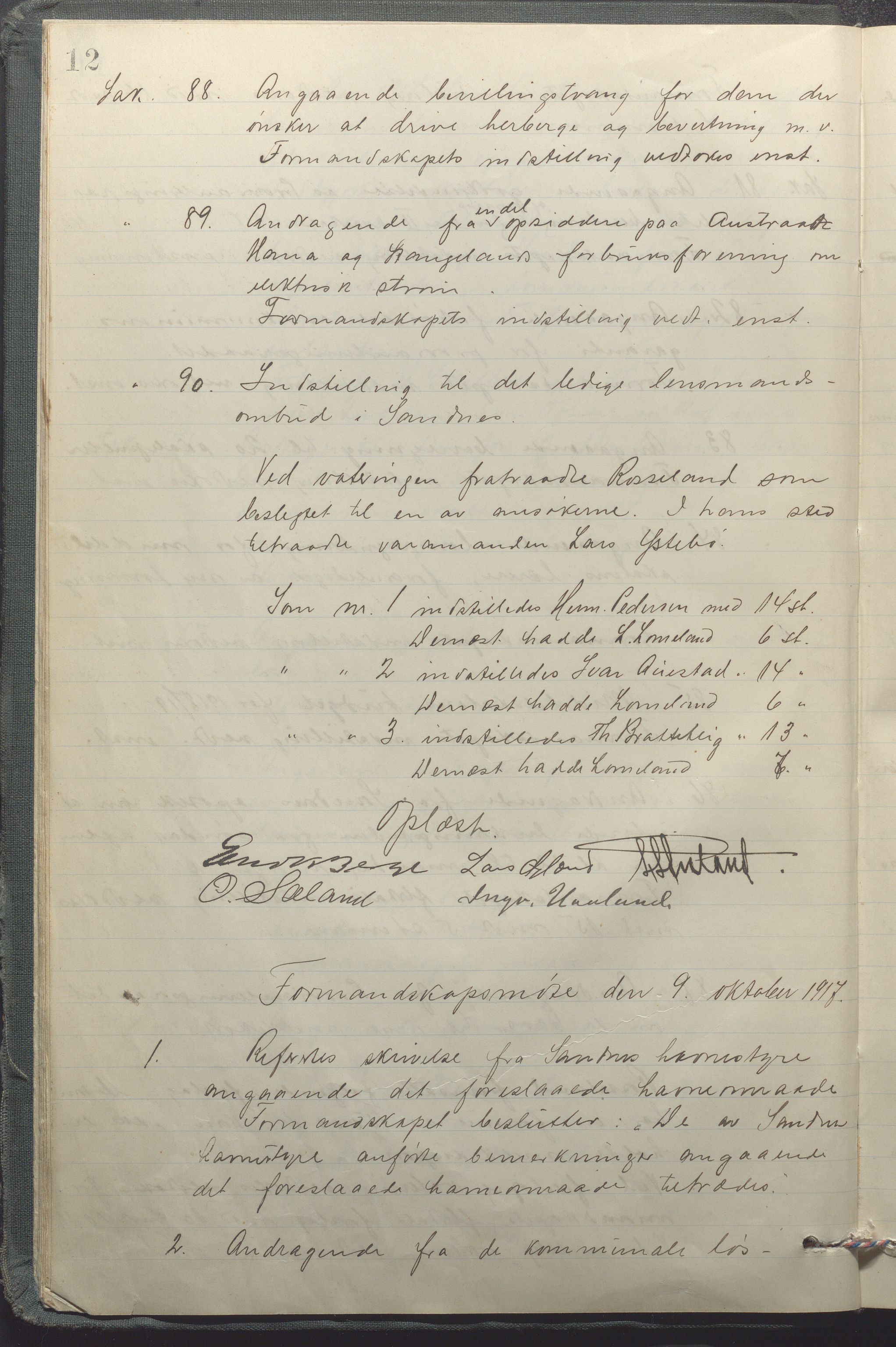 Sandnes kommune - Formannskapet og Bystyret, IKAR/K-100188/Aa/L0009: Møtebok, 1917-1920, s. 12