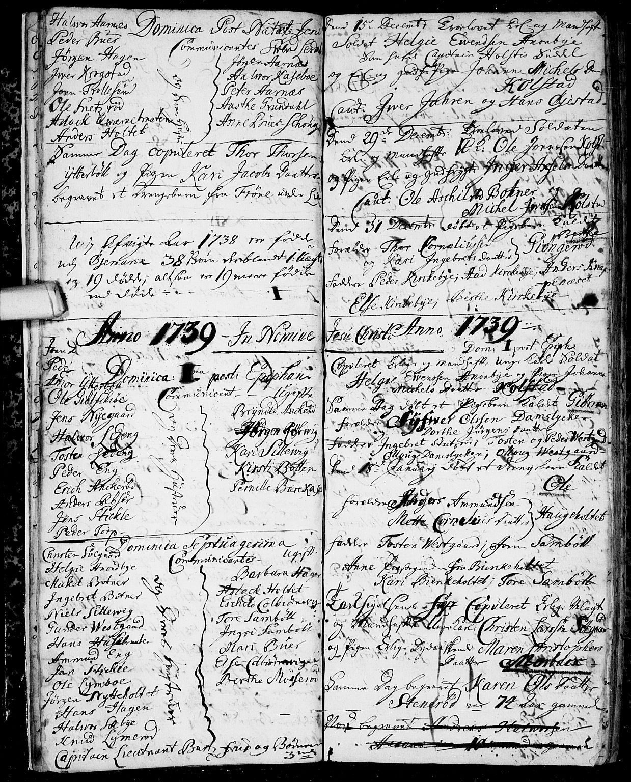Aremark prestekontor Kirkebøker, AV/SAO-A-10899/F/Fb/L0001: Ministerialbok nr.  II 1, 1738-1745