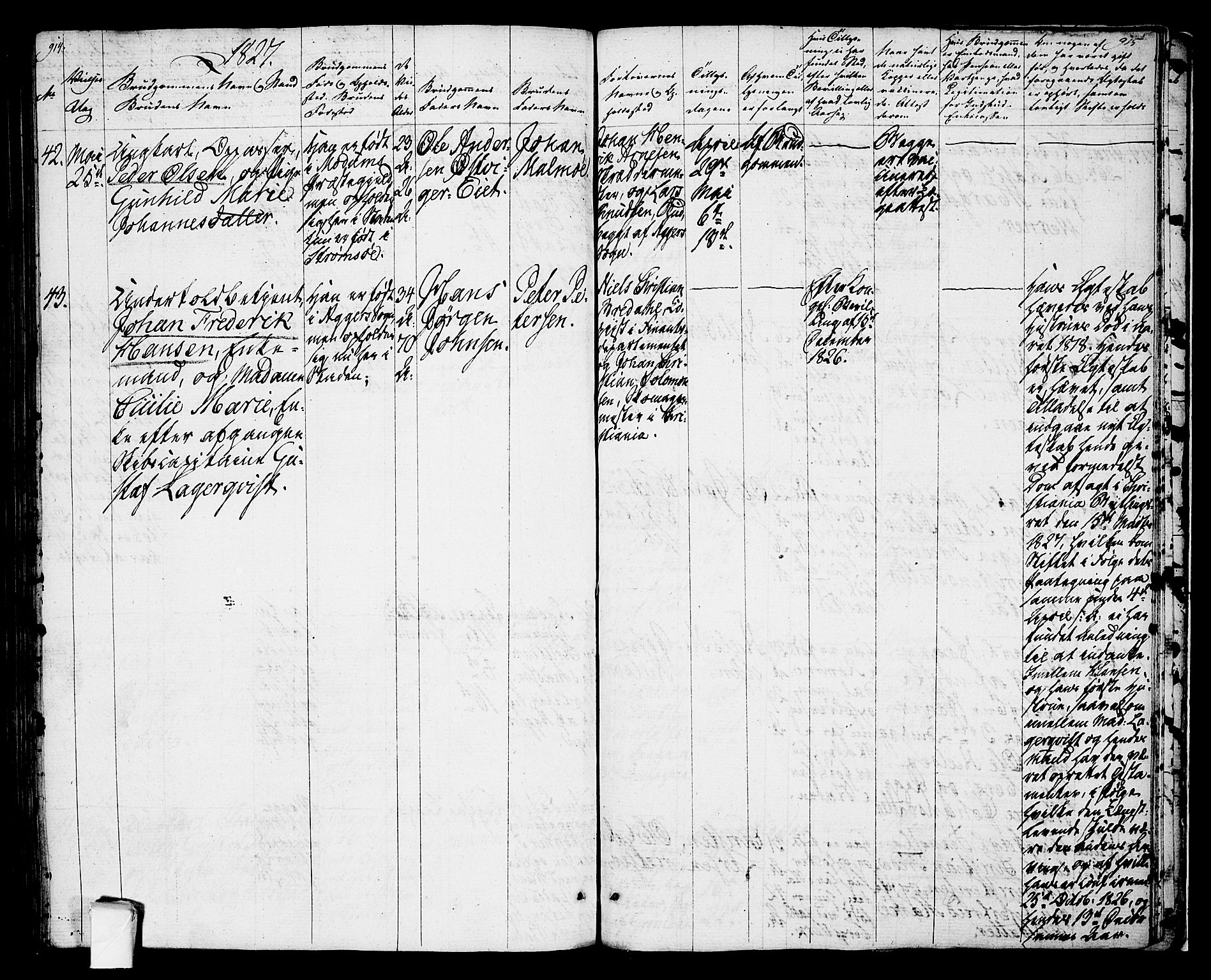 Oslo domkirke Kirkebøker, SAO/A-10752/F/Fa/L0010: Ministerialbok nr. 10, 1824-1830, s. 914-915