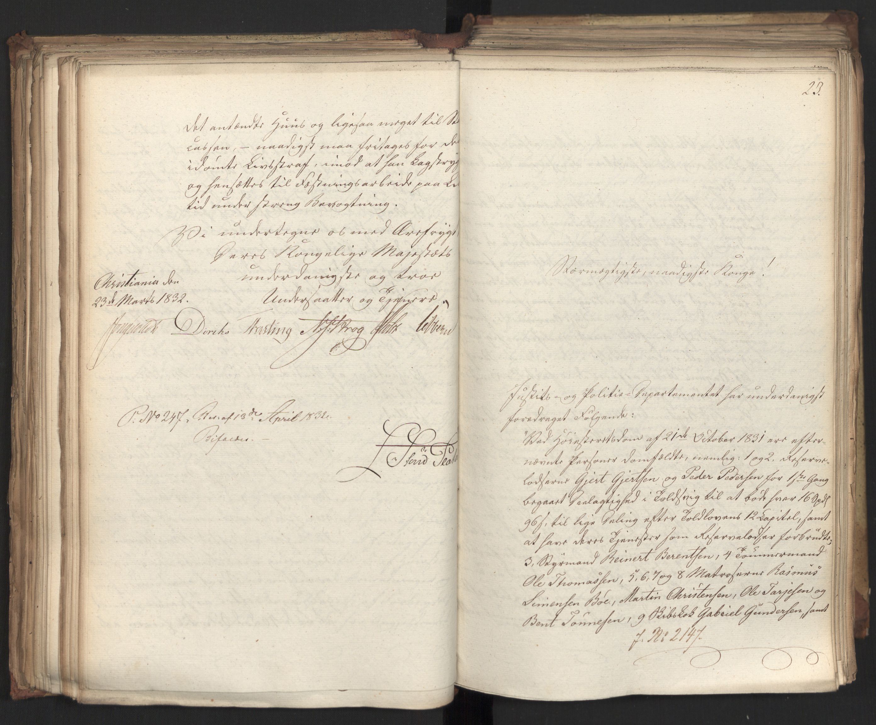 Statsrådsavdelingen i Stockholm, AV/RA-S-1003/D/Da/L0077: Regjeringsinnstillinger nr. 2100-2259, 1832, s. 163