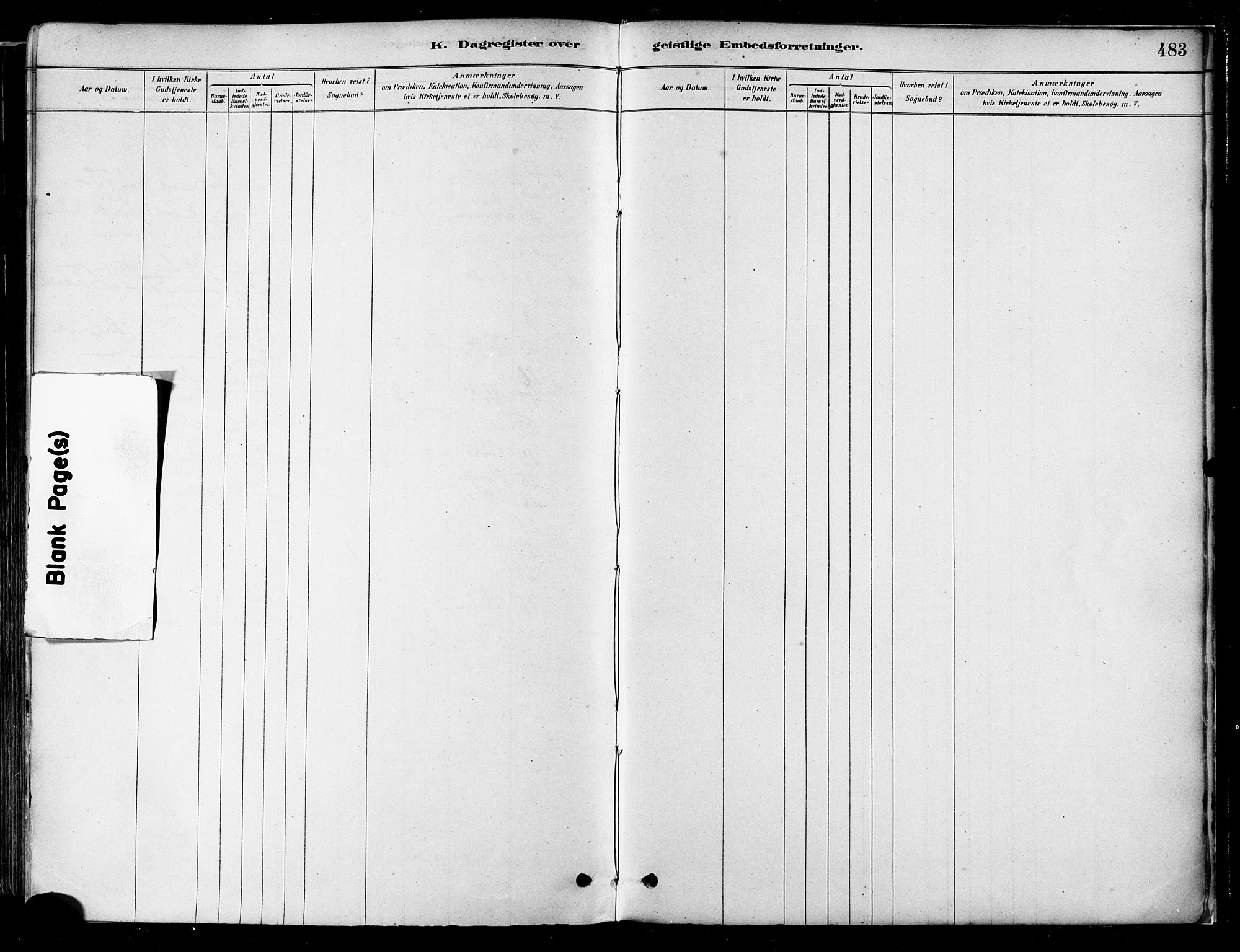 Ministerialprotokoller, klokkerbøker og fødselsregistre - Nordland, SAT/A-1459/802/L0054: Ministerialbok nr. 802A01, 1879-1893, s. 483