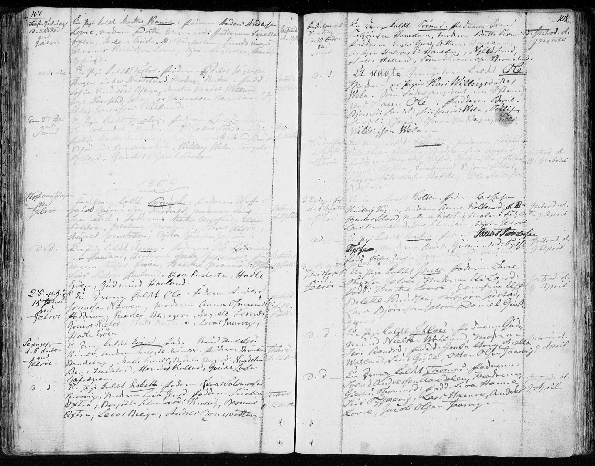 Jelsa sokneprestkontor, SAST/A-101842/01/IV: Ministerialbok nr. A 4, 1796-1816, s. 107-108