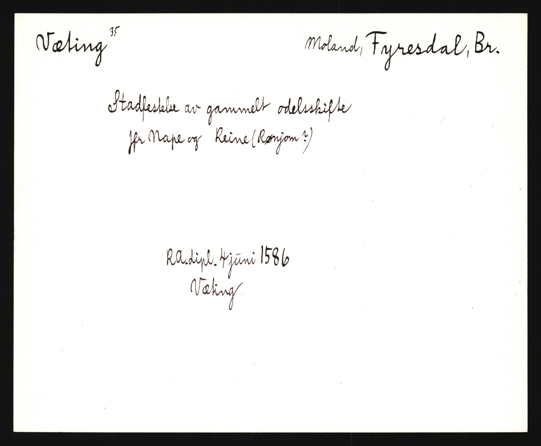 Riksarkivets diplomsamling, AV/RA-EA-5965/F35/F35e/L0022: Registreringssedler Telemark 3, 1400-1700, s. 425