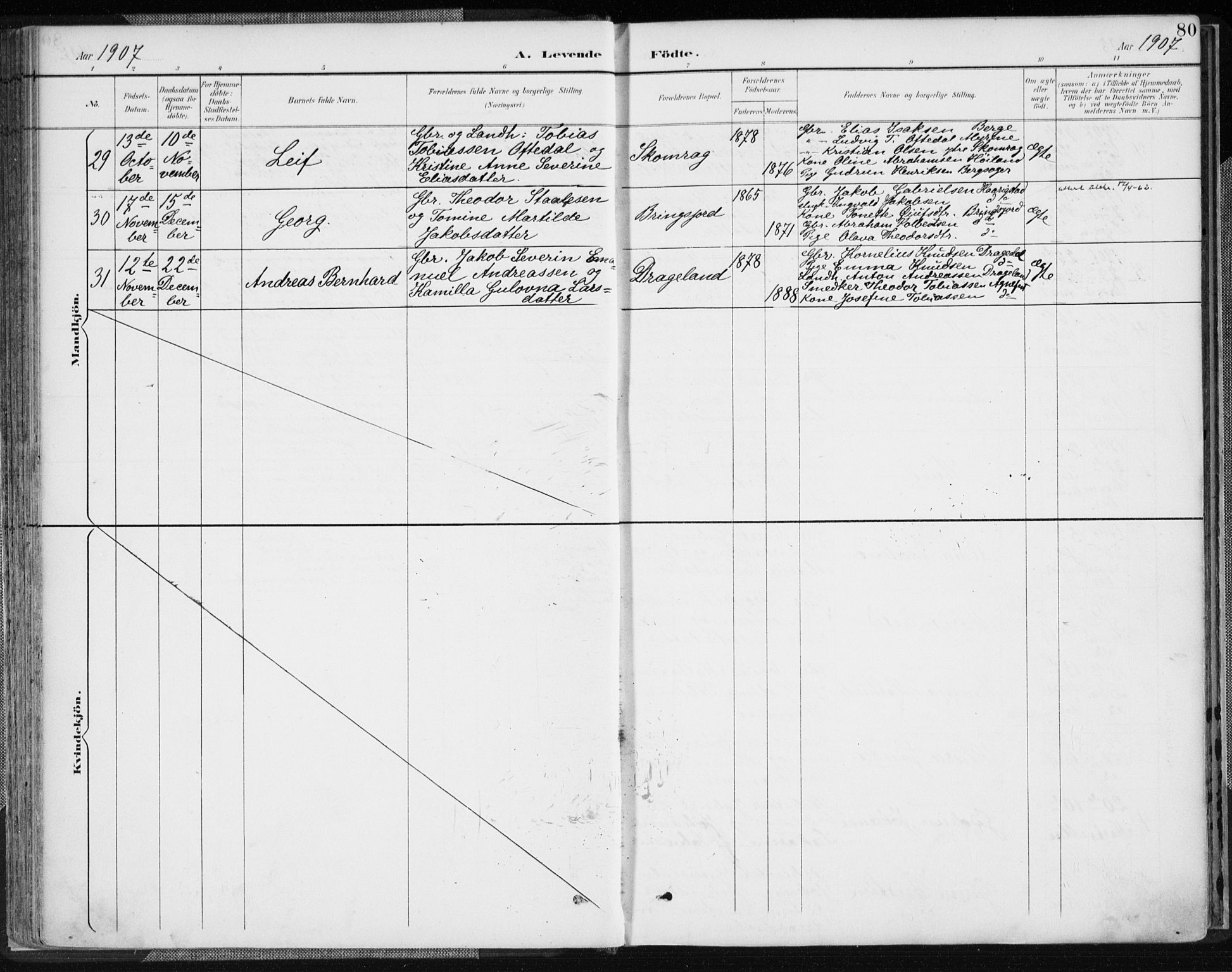 Lyngdal sokneprestkontor, AV/SAK-1111-0029/F/Fa/Fac/L0012: Ministerialbok nr. A 12, 1894-1918, s. 80