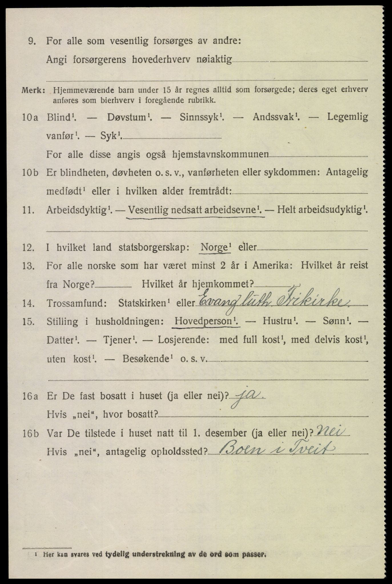 SAK, Folketelling 1920 for 1013 Tveit herred, 1920, s. 2417