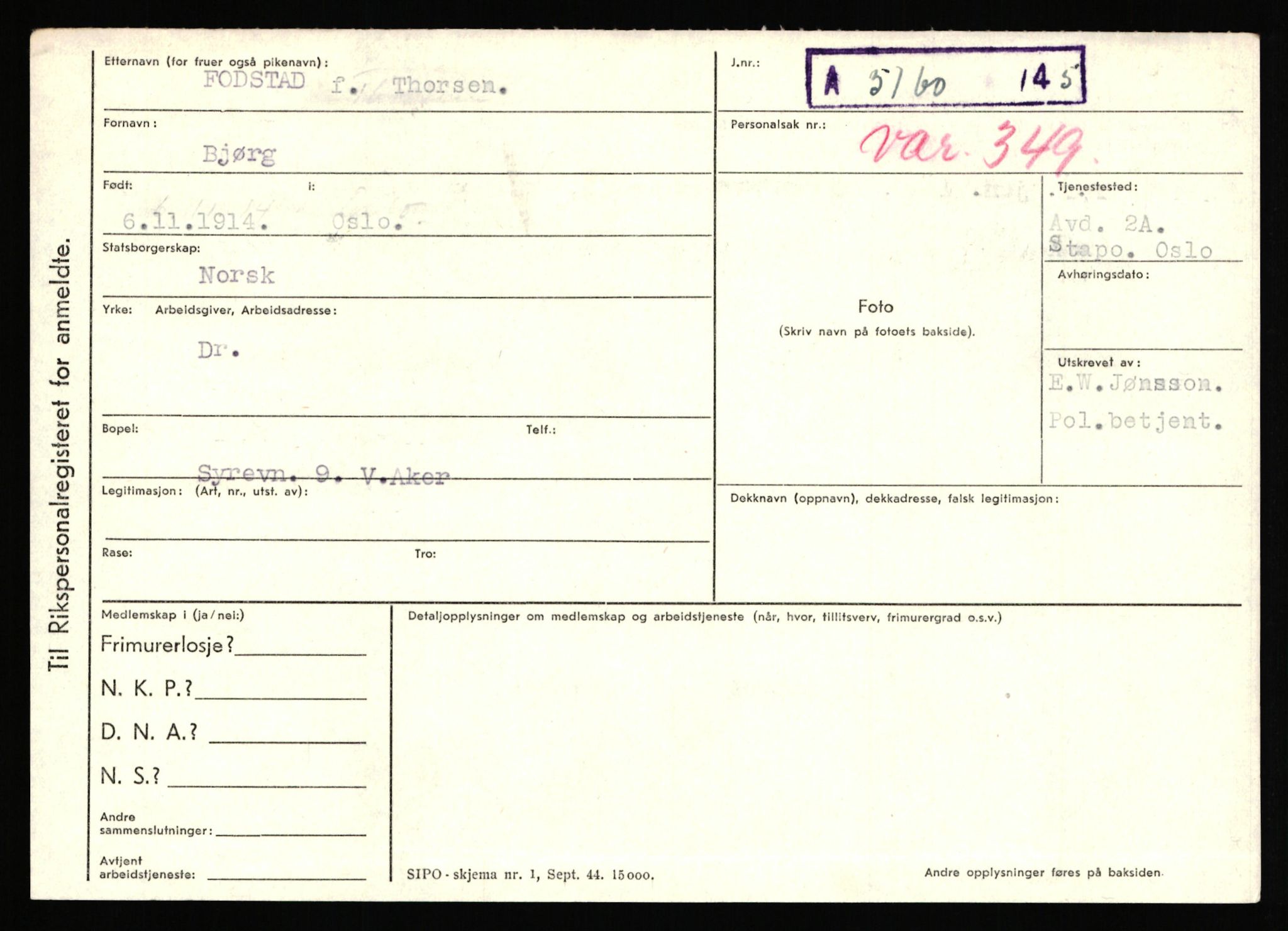 Statspolitiet - Hovedkontoret / Osloavdelingen, AV/RA-S-1329/C/Ca/L0004: Eid - funn av gjenstander	, 1943-1945, s. 3764