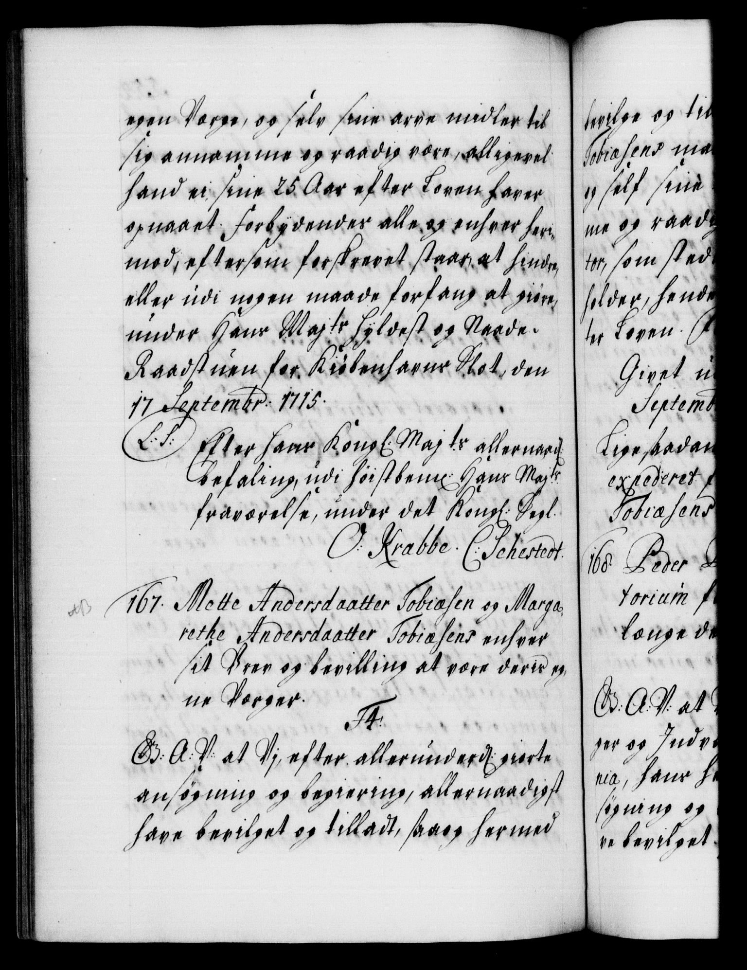 Danske Kanselli 1572-1799, AV/RA-EA-3023/F/Fc/Fca/Fcaa/L0021: Norske registre, 1712-1715, s. 554b