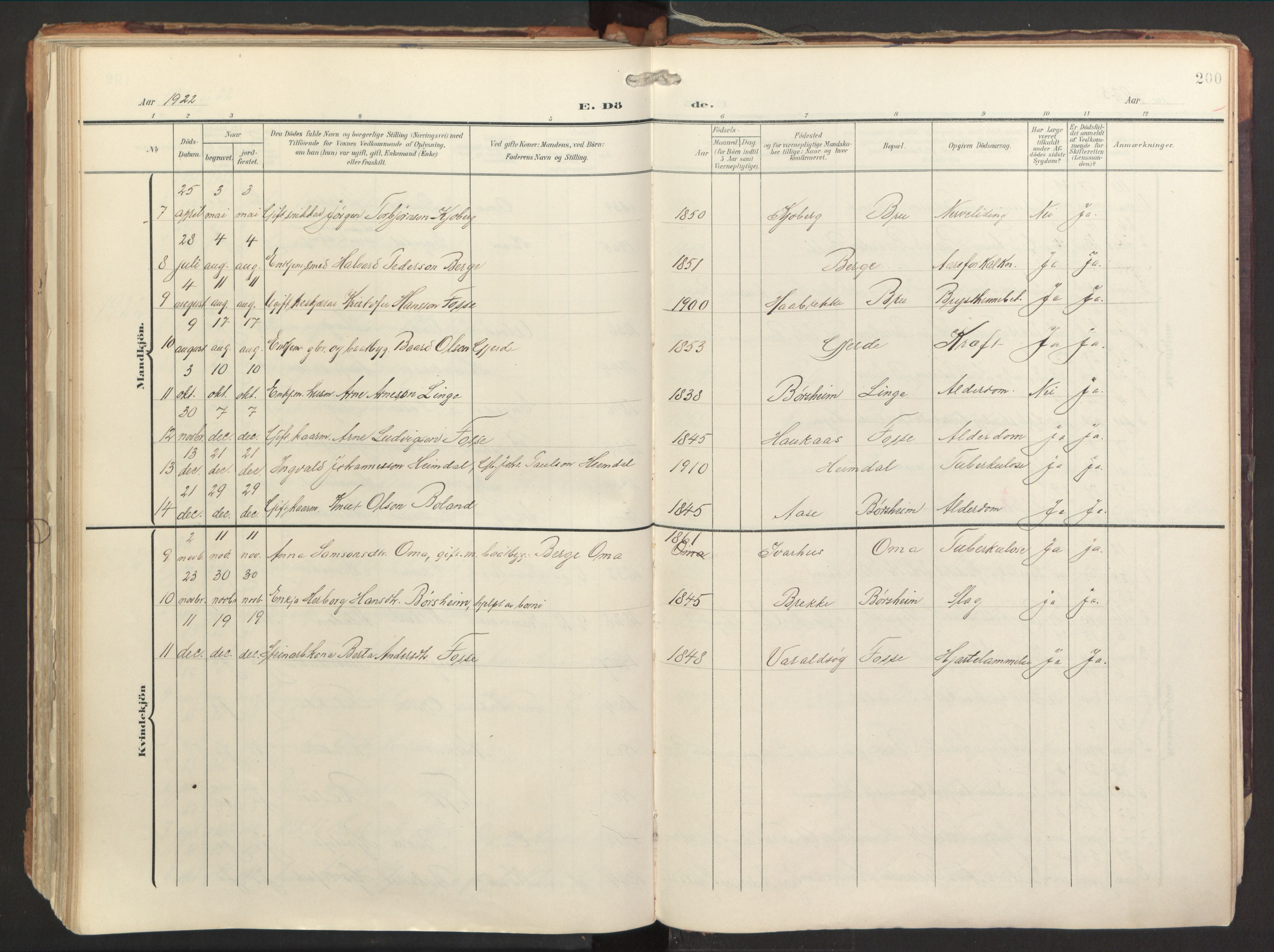 Strandebarm sokneprestembete, SAB/A-78401/H/Haa: Ministerialbok nr. B 2, 1909-1941, s. 200