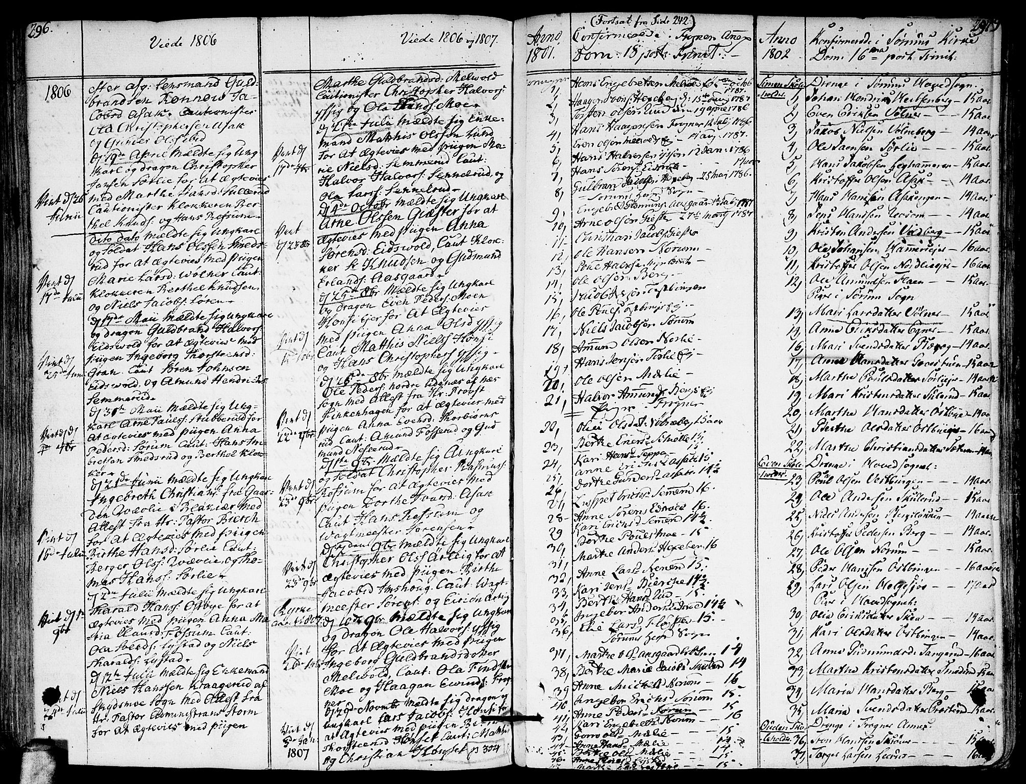Sørum prestekontor Kirkebøker, AV/SAO-A-10303/F/Fa/L0002: Ministerialbok nr. I 2, 1759-1814, s. 296-297