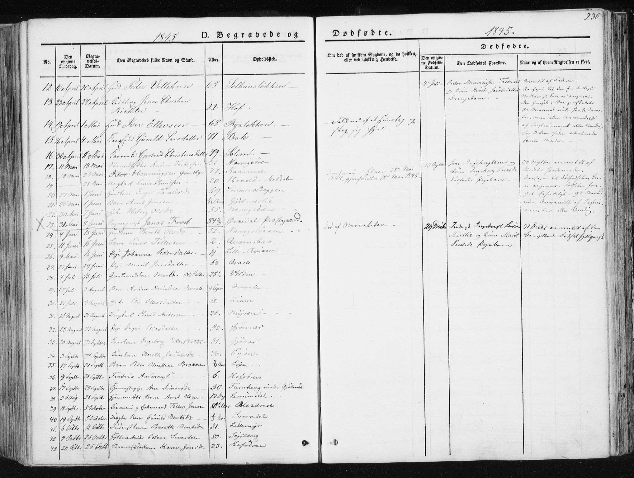 Ministerialprotokoller, klokkerbøker og fødselsregistre - Sør-Trøndelag, SAT/A-1456/668/L0805: Ministerialbok nr. 668A05, 1840-1853, s. 230