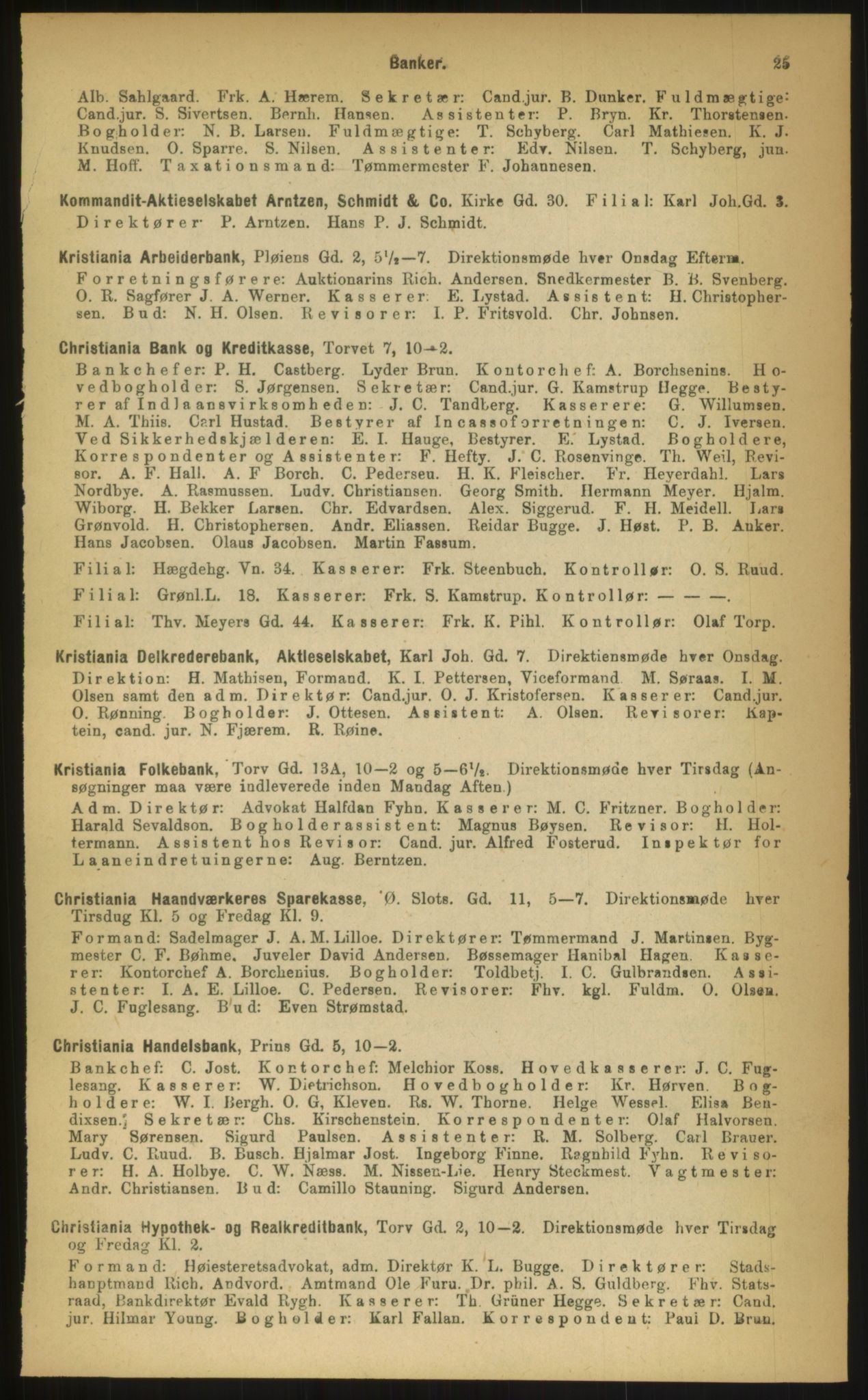 Kristiania/Oslo adressebok, PUBL/-, 1899, s. 25
