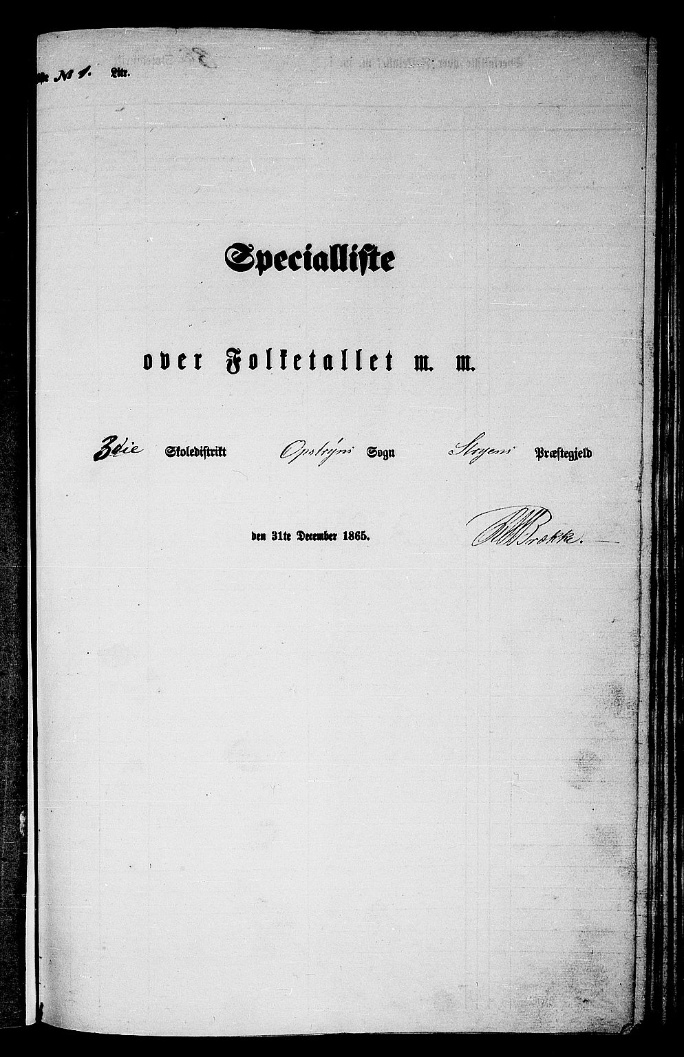 RA, Folketelling 1865 for 1448P Stryn prestegjeld, 1865, s. 6