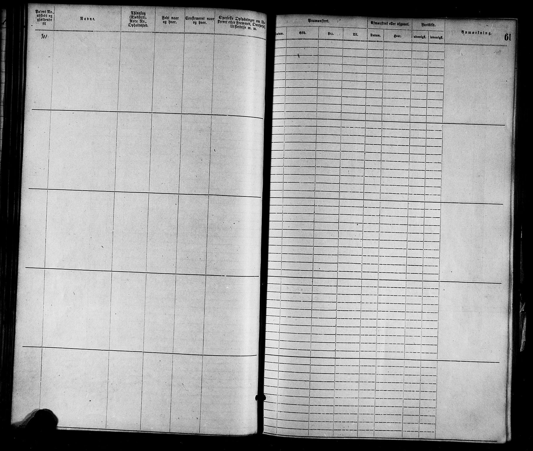 Mandal mønstringskrets, AV/SAK-2031-0016/F/Fa/L0001: Annotasjonsrulle nr 1-1920 med register, L-3, 1869-1881, s. 89