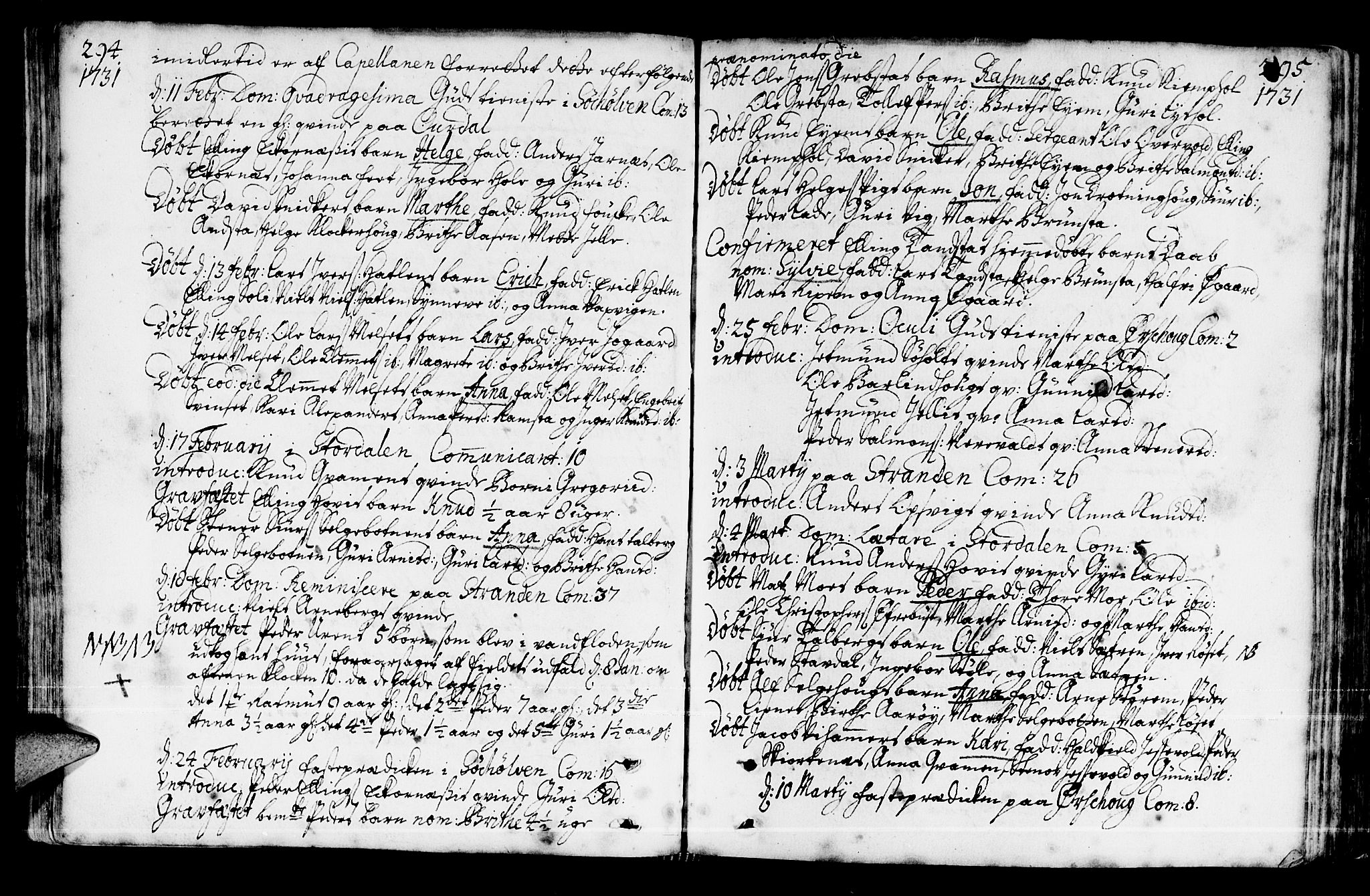 Ministerialprotokoller, klokkerbøker og fødselsregistre - Møre og Romsdal, AV/SAT-A-1454/522/L0306: Ministerialbok nr. 522A01, 1720-1743, s. 294-295