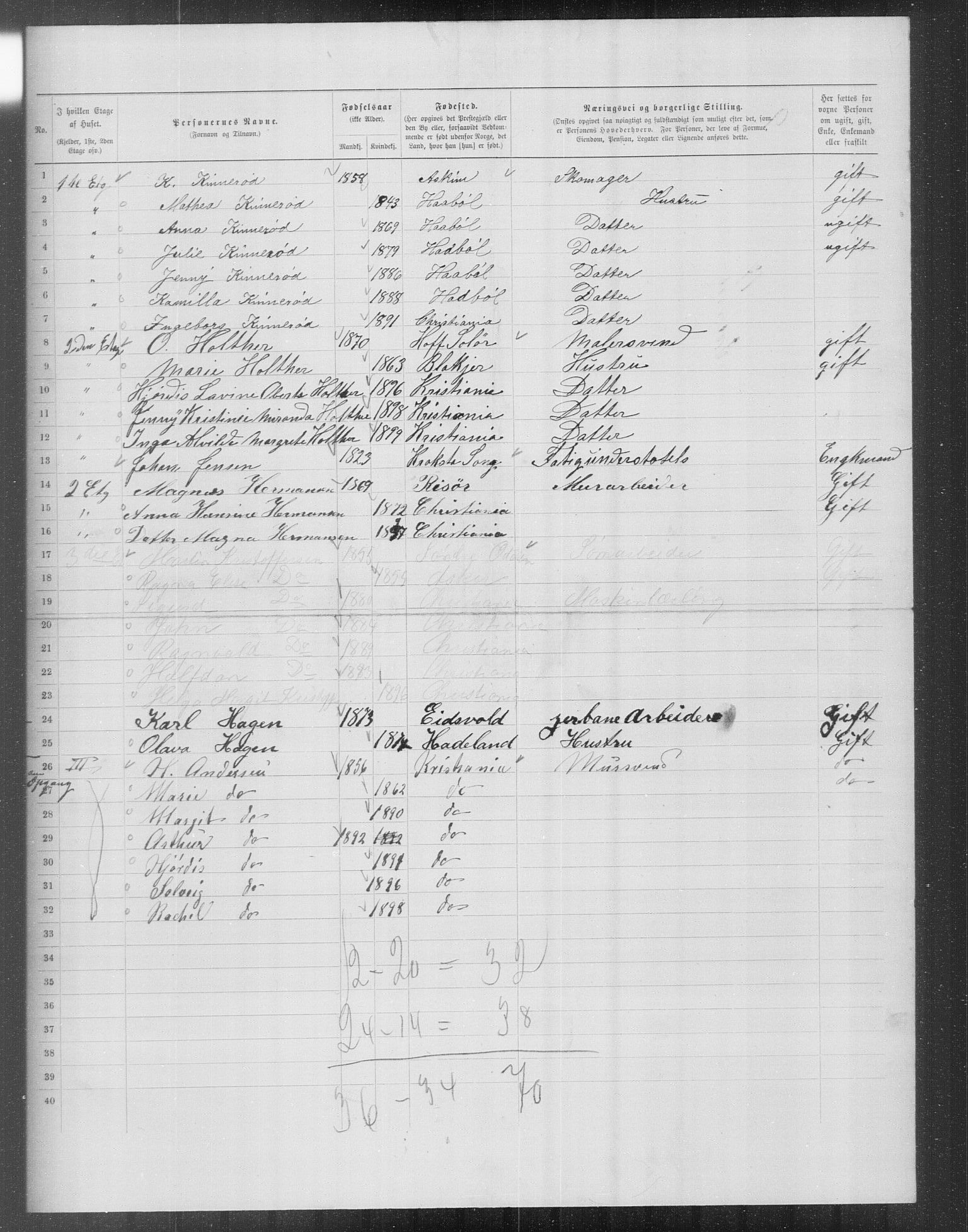 OBA, Kommunal folketelling 31.12.1899 for Kristiania kjøpstad, 1899, s. 13771