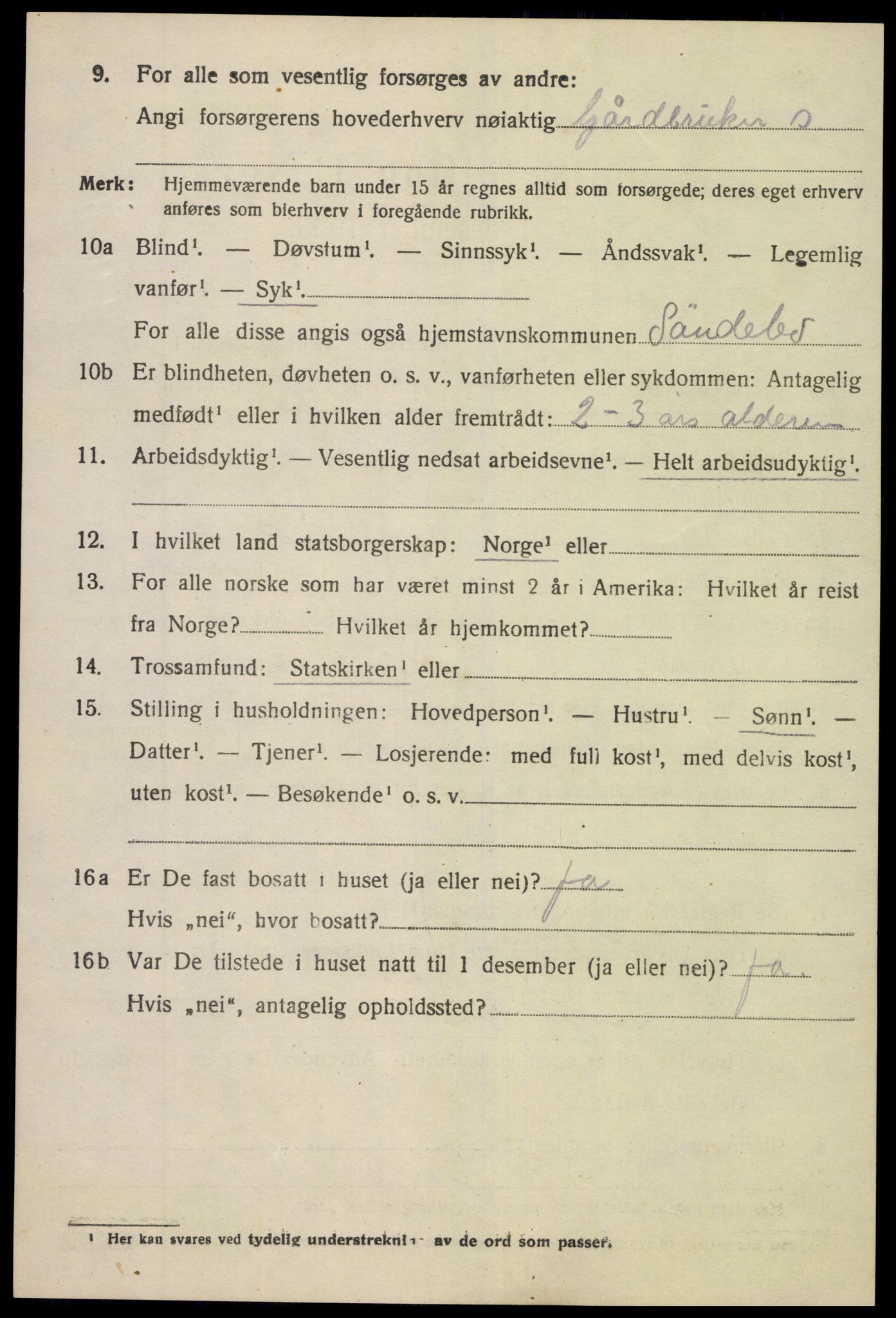 SAK, Folketelling 1920 for 0913 Søndeled herred, 1920, s. 3724