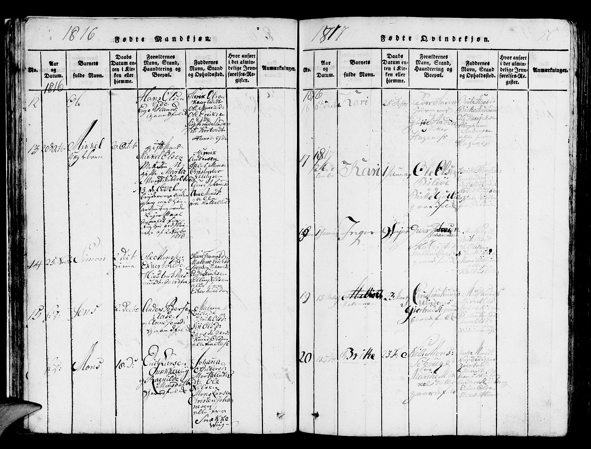 Askøy Sokneprestembete, AV/SAB-A-74101/H/Ha/Hab/Haba/L0002: Klokkerbok nr. A 2, 1815-1846, s. 50