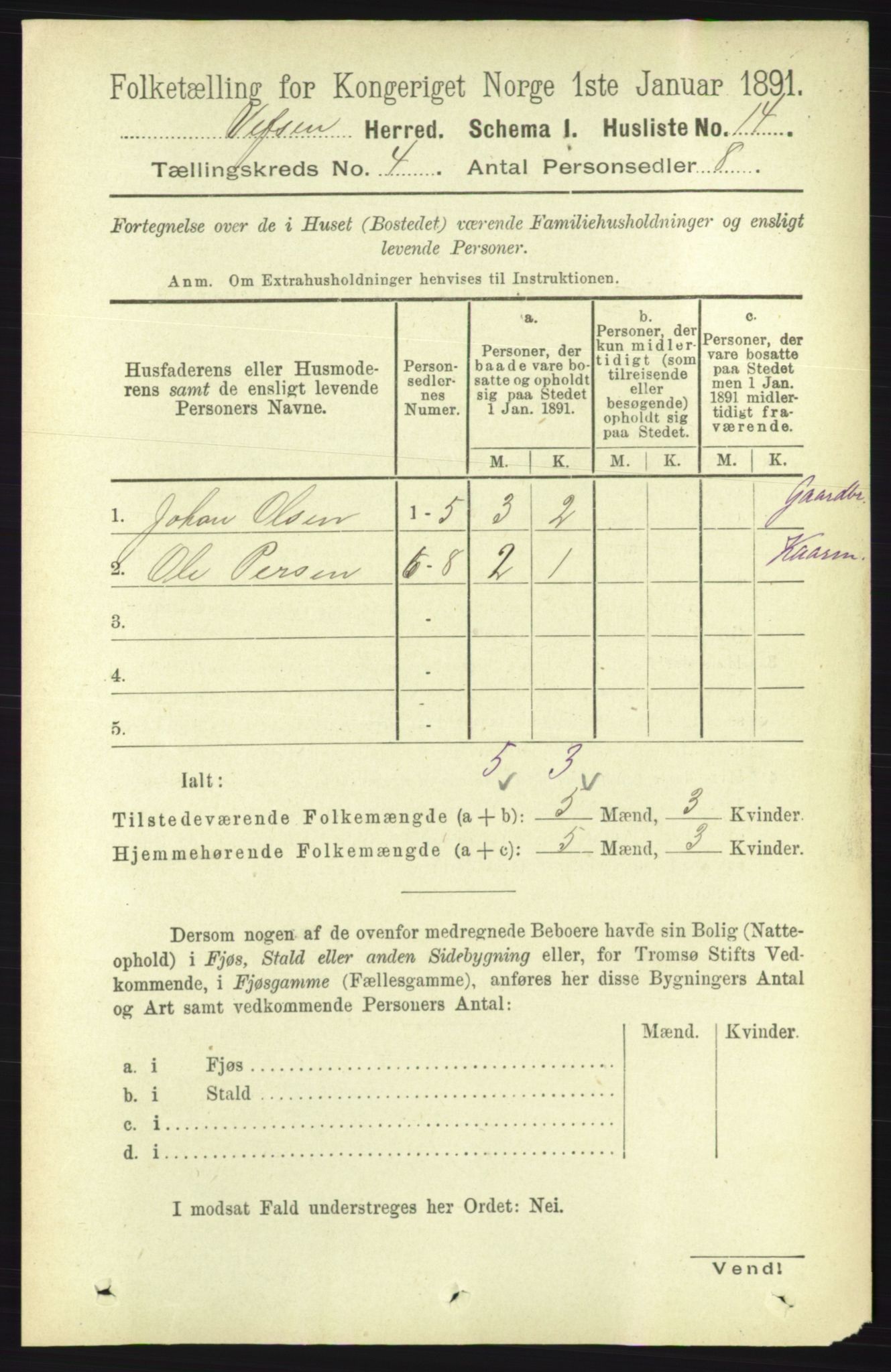RA, Folketelling 1891 for 1824 Vefsn herred, 1891, s. 1576