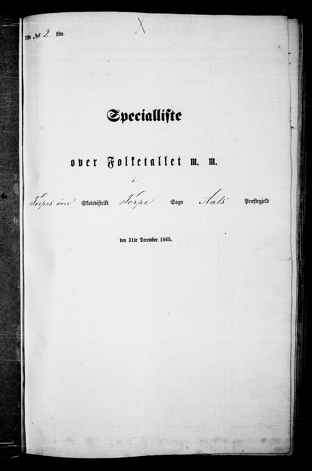 RA, Folketelling 1865 for 0619P Ål prestegjeld, 1865, s. 42