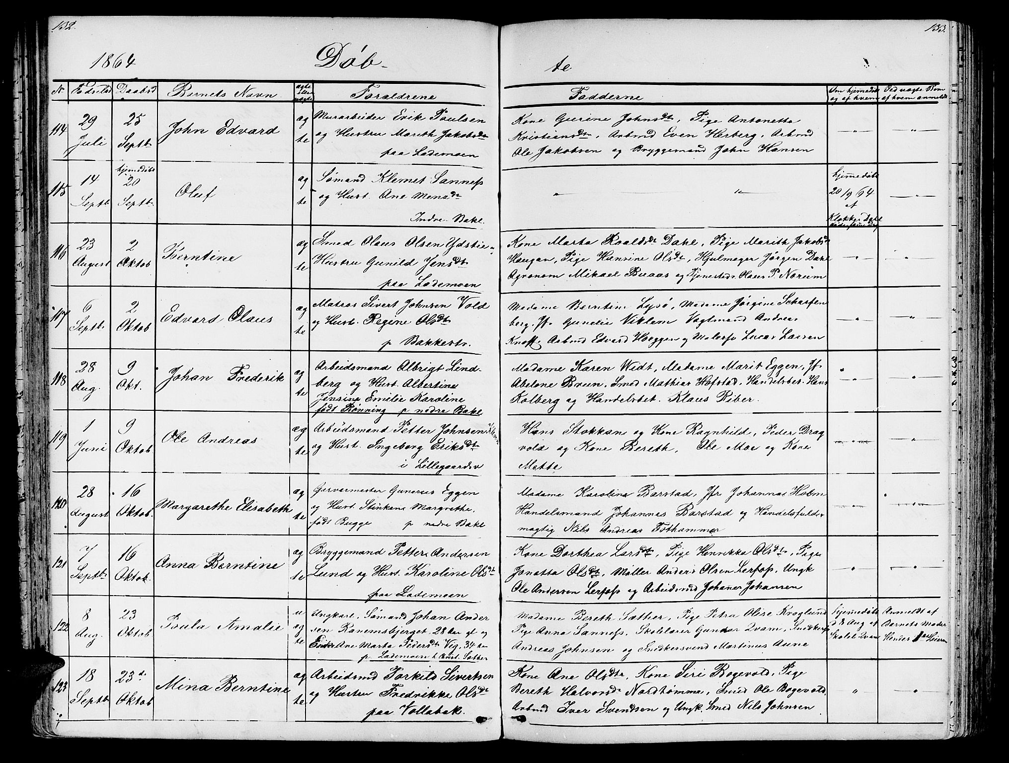 Ministerialprotokoller, klokkerbøker og fødselsregistre - Sør-Trøndelag, AV/SAT-A-1456/604/L0219: Klokkerbok nr. 604C02, 1851-1869, s. 132-133