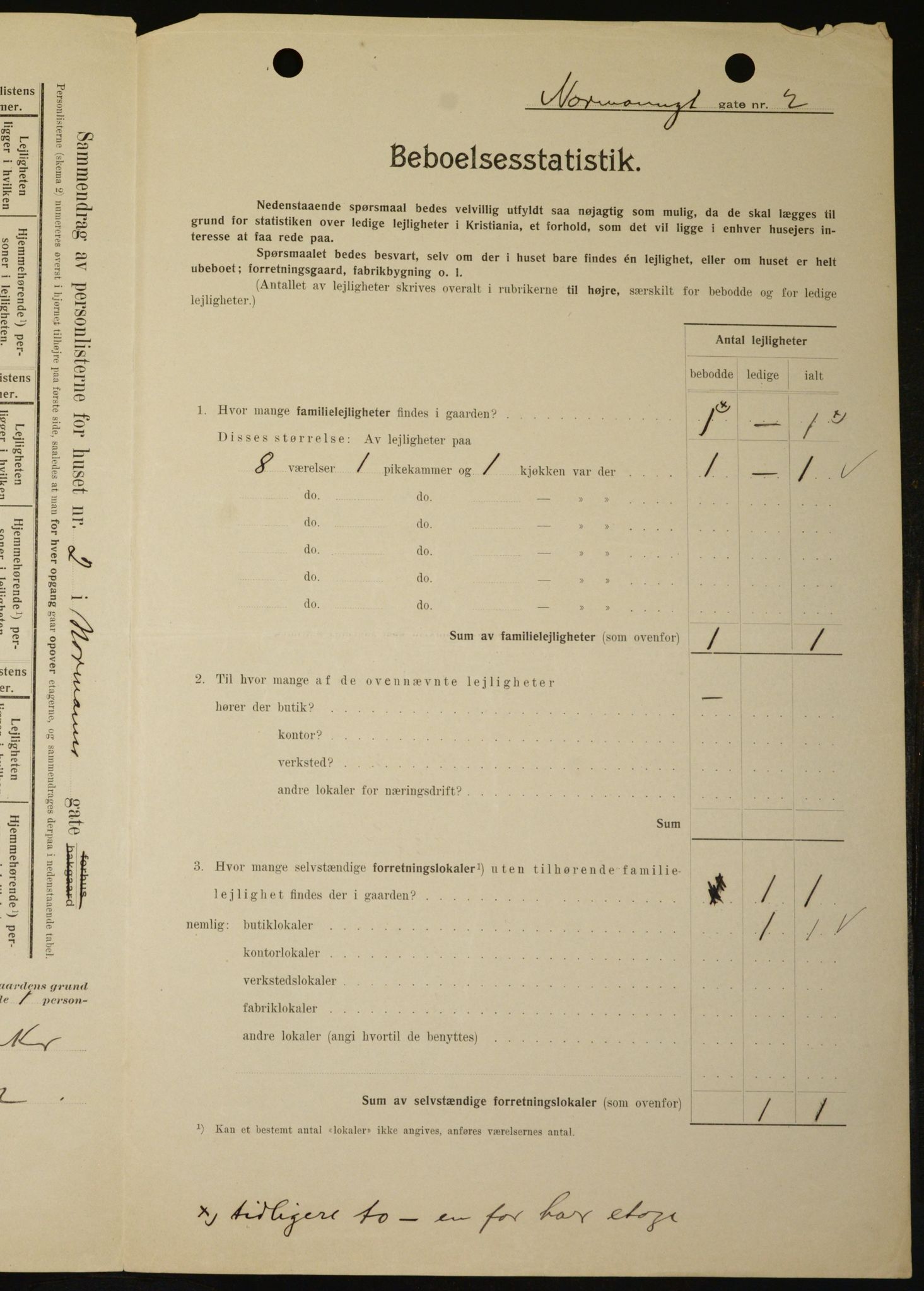 OBA, Kommunal folketelling 1.2.1909 for Kristiania kjøpstad, 1909, s. 66166