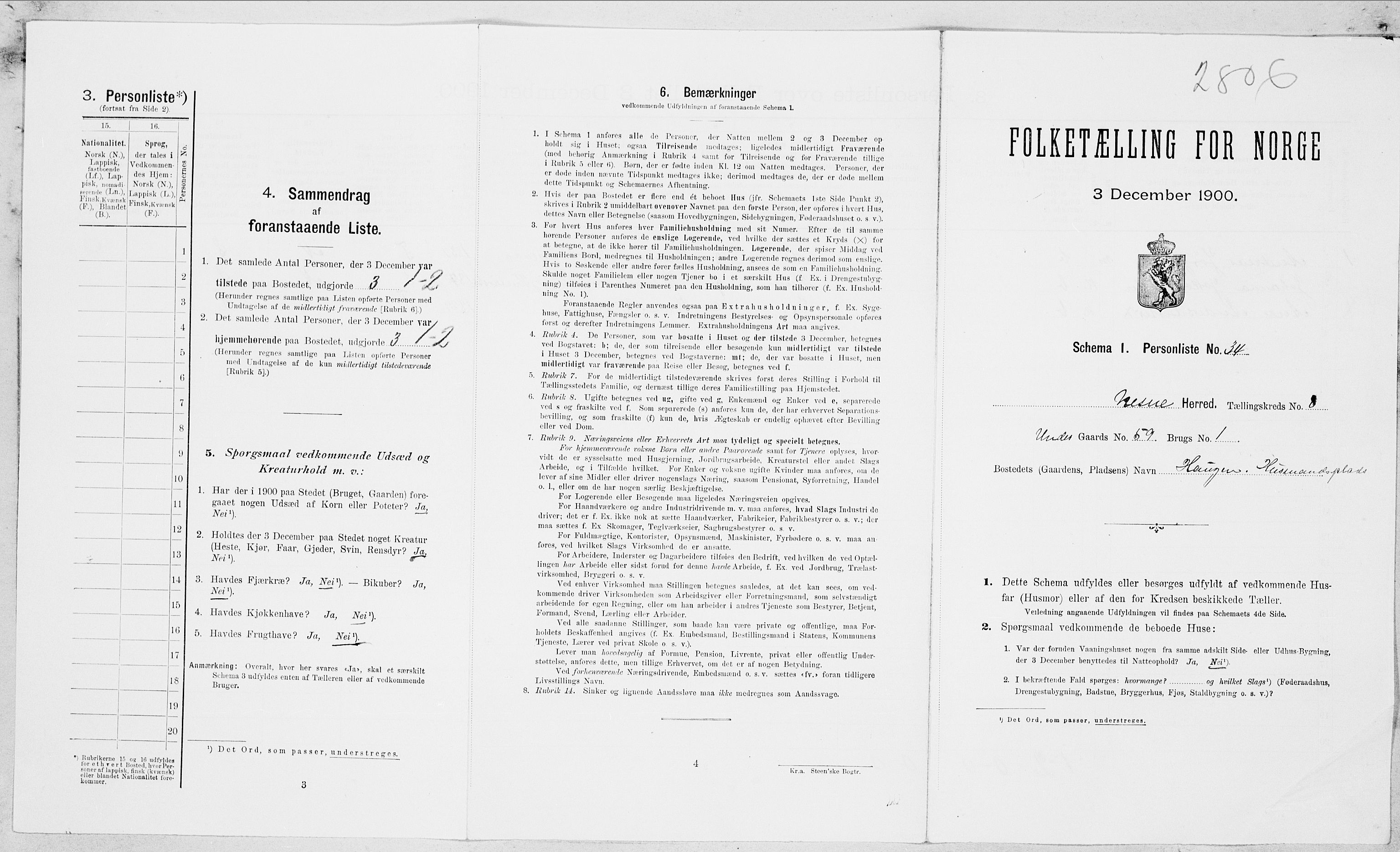 SAT, Folketelling 1900 for 1828 Nesna herred, 1900, s. 738