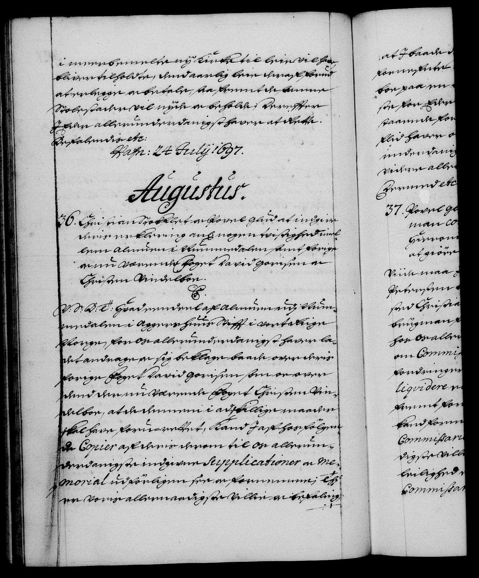 Danske Kanselli 1572-1799, AV/RA-EA-3023/F/Fc/Fca/Fcab/L0015: Norske tegnelser (mikrofilm), 1692-1699, s. 303b
