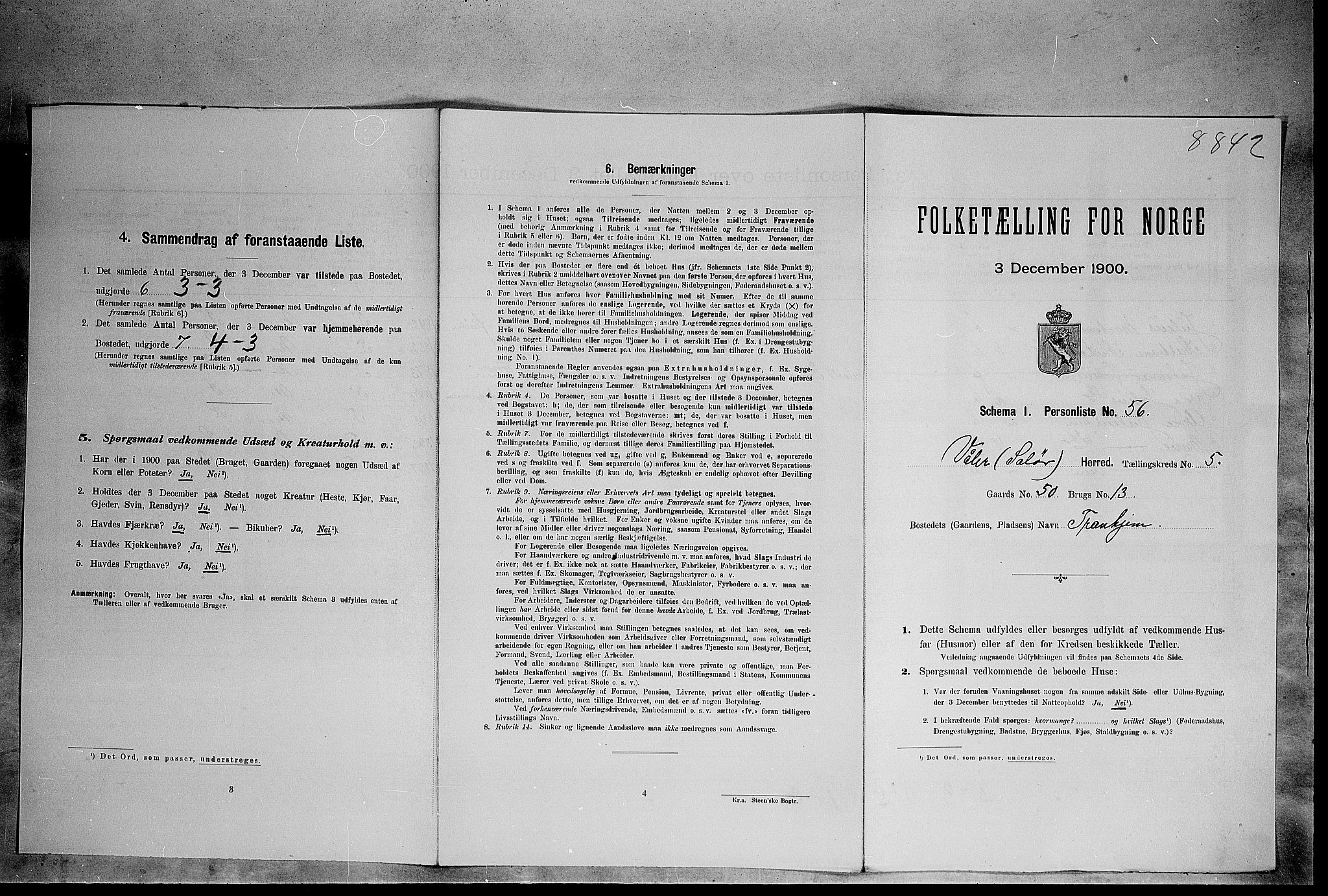 SAH, Folketelling 1900 for 0426 Våler herred, 1900, s. 747