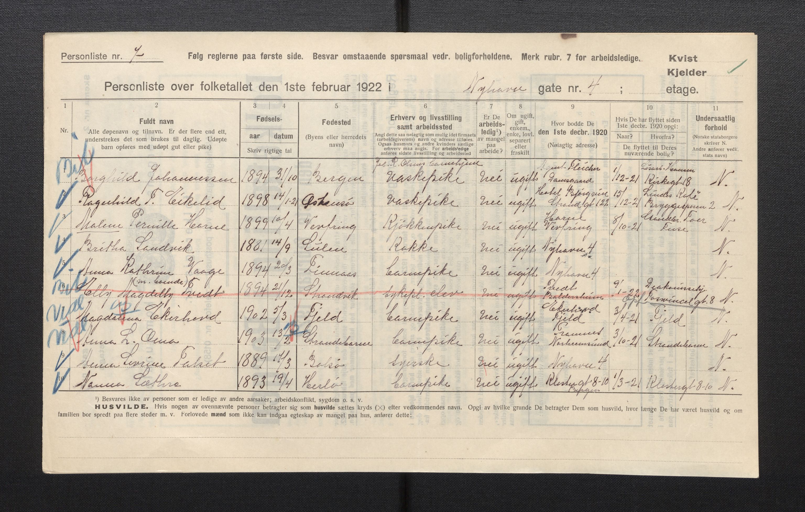 SAB, Kommunal folketelling 1922 for Bergen kjøpstad, 1922, s. 29259