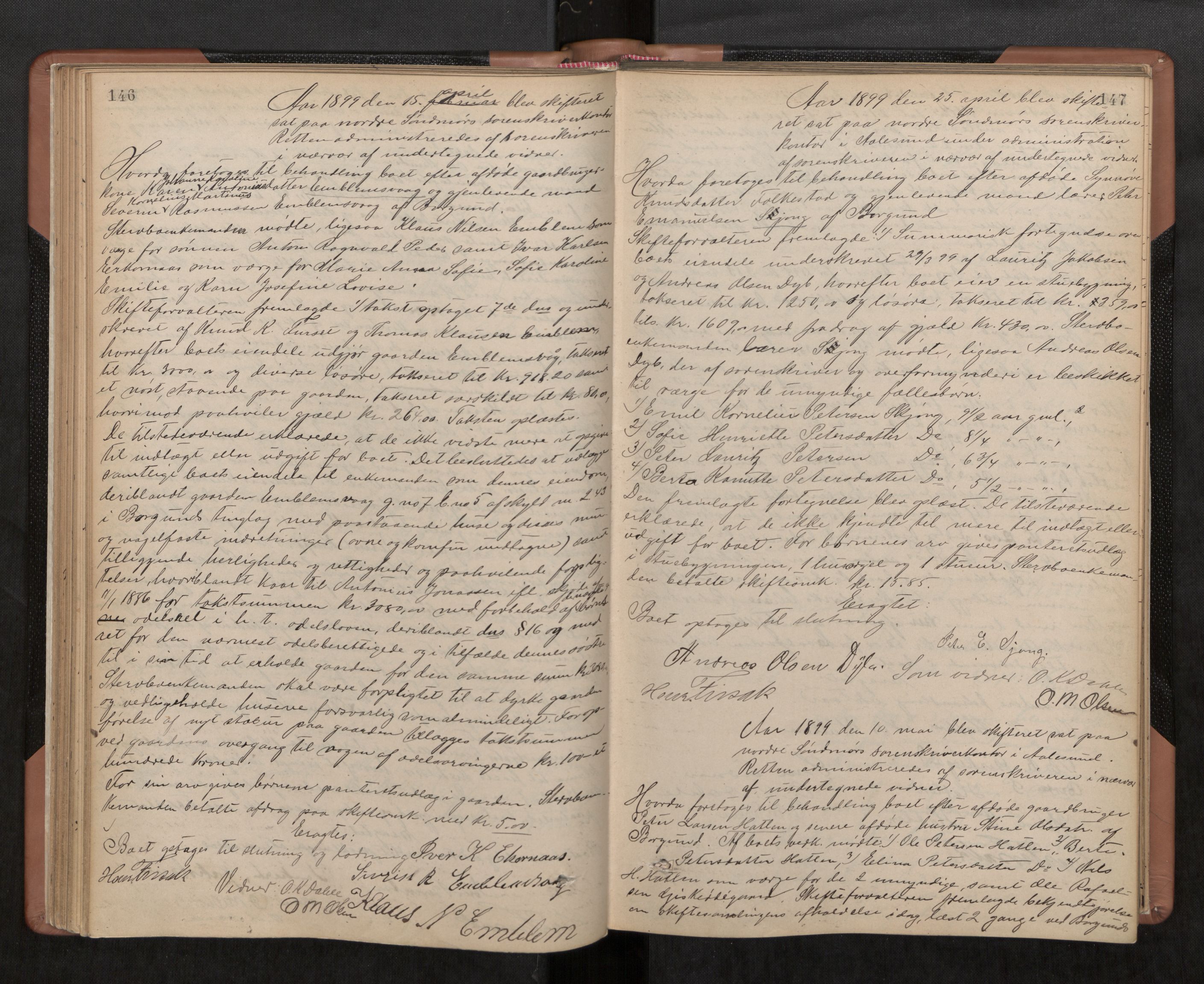 Nordre Sunnmøre sorenskriveri, AV/SAT-A-0006/1/3/3B/L0003: Skiftebehandlingsprotokoll 3, 1892-1907, s. 146-147