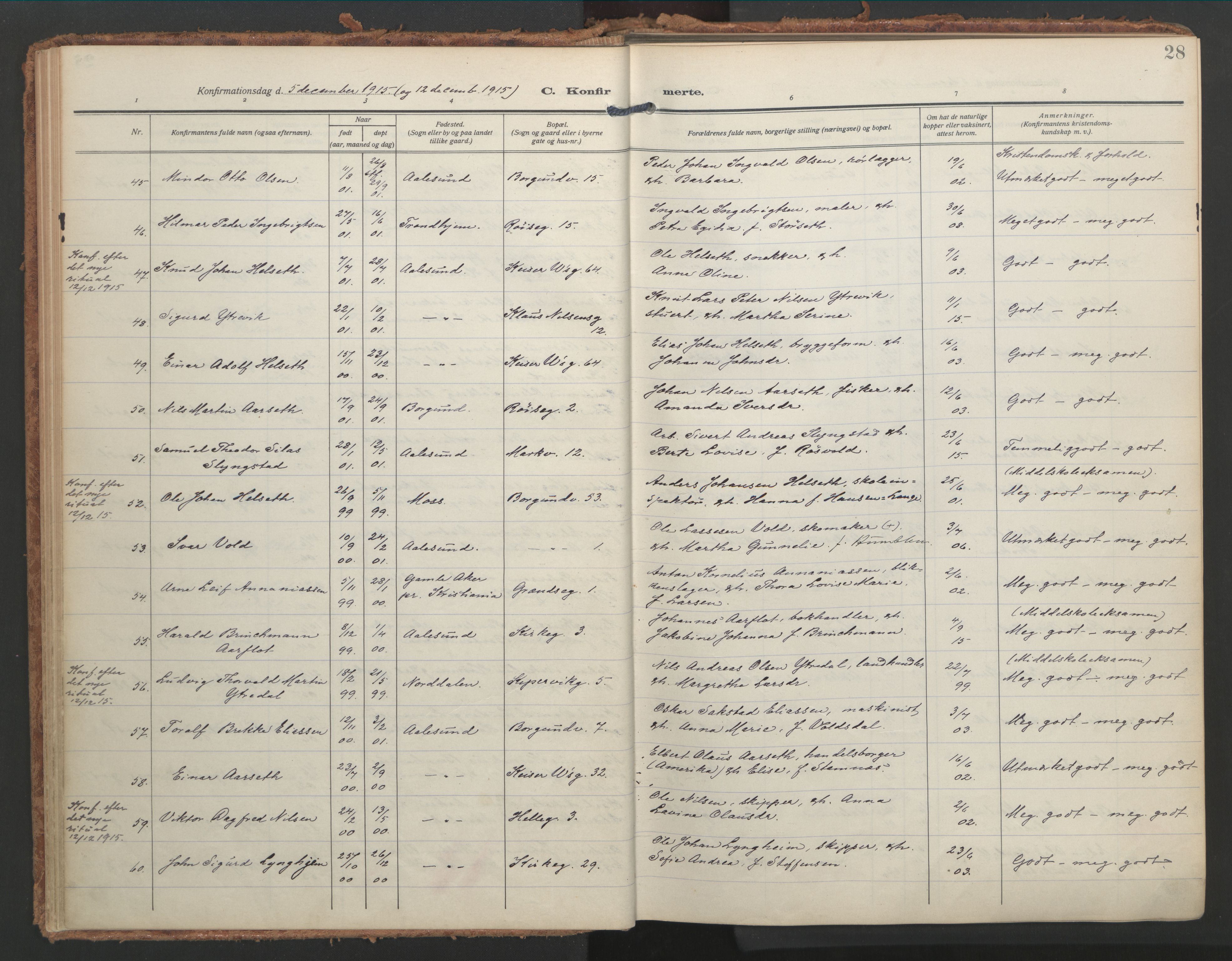 Ministerialprotokoller, klokkerbøker og fødselsregistre - Møre og Romsdal, AV/SAT-A-1454/529/L0461: Ministerialbok nr. 529A11, 1914-1925, s. 28