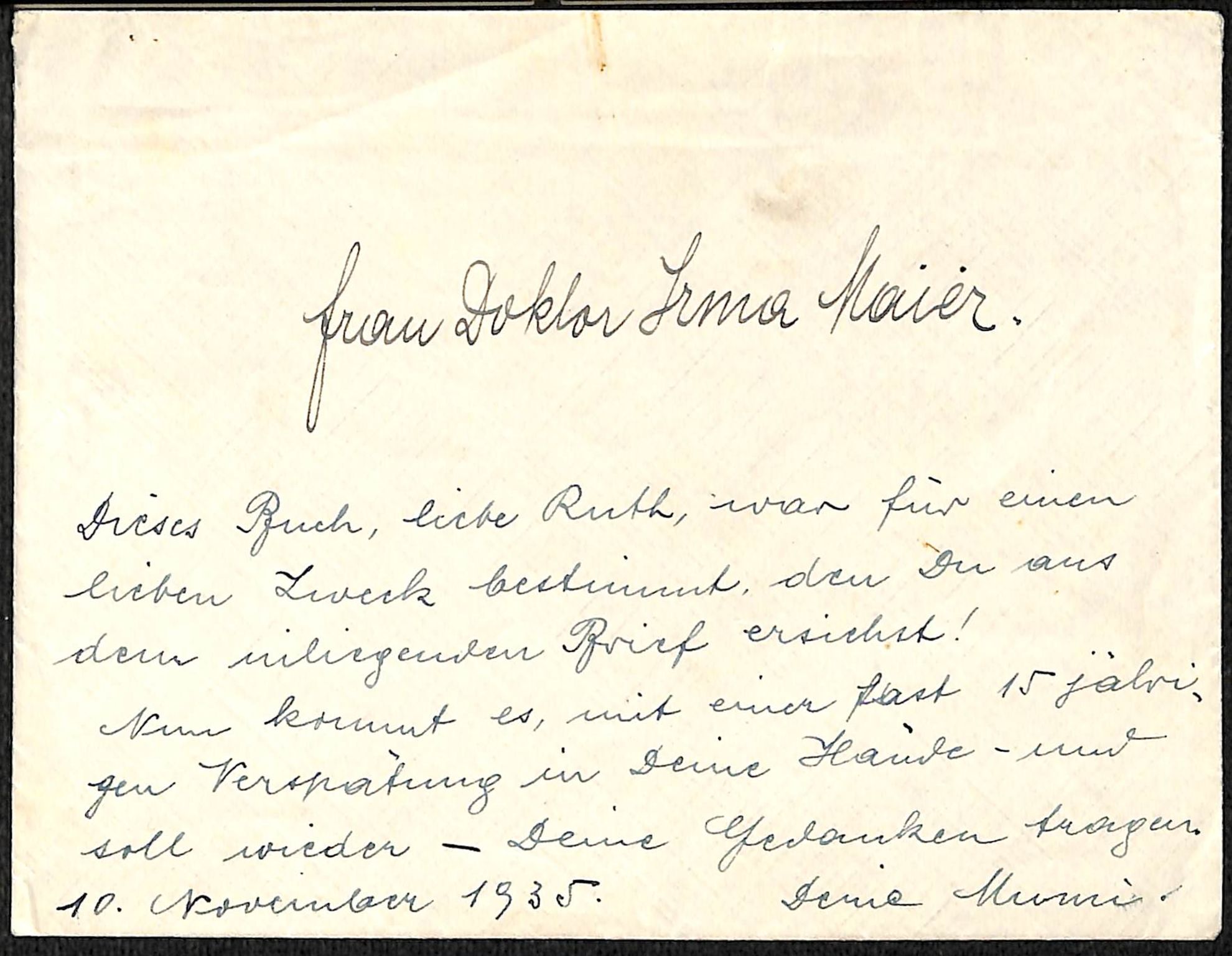 Maier, Ruth, HL/PA-7/F/0003 / Diverse brev, 1935-1939