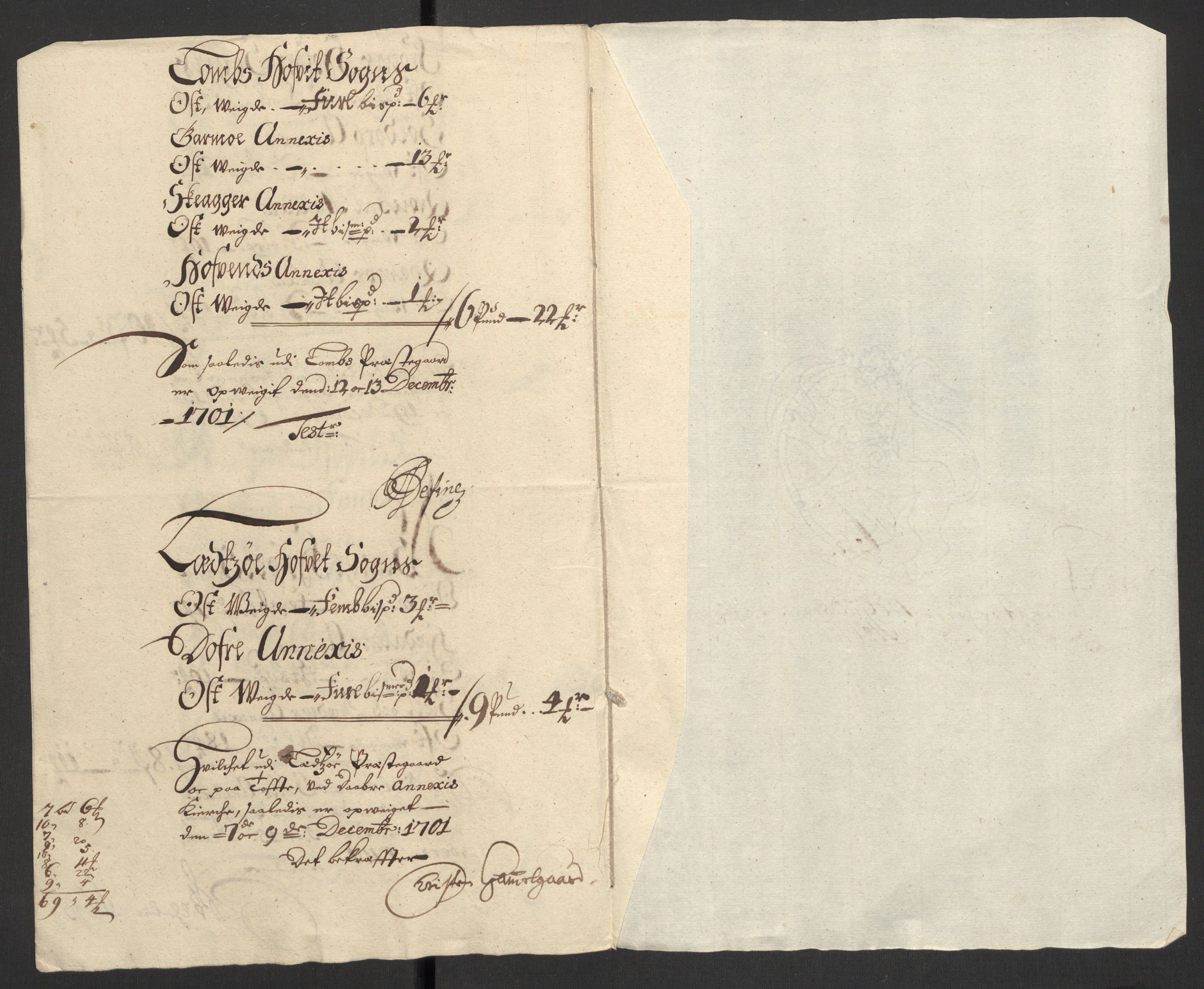 Rentekammeret inntil 1814, Reviderte regnskaper, Fogderegnskap, AV/RA-EA-4092/R17/L1174: Fogderegnskap Gudbrandsdal, 1701, s. 109