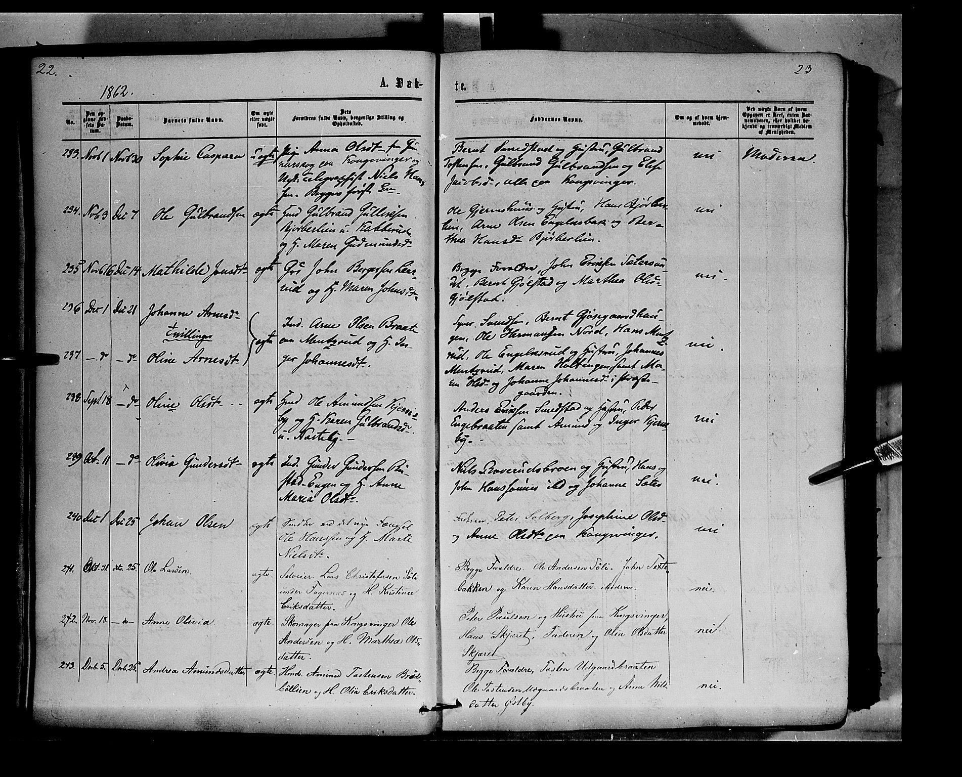 Vinger prestekontor, AV/SAH-PREST-024/H/Ha/Haa/L0011: Ministerialbok nr. 11, 1862-1870, s. 23