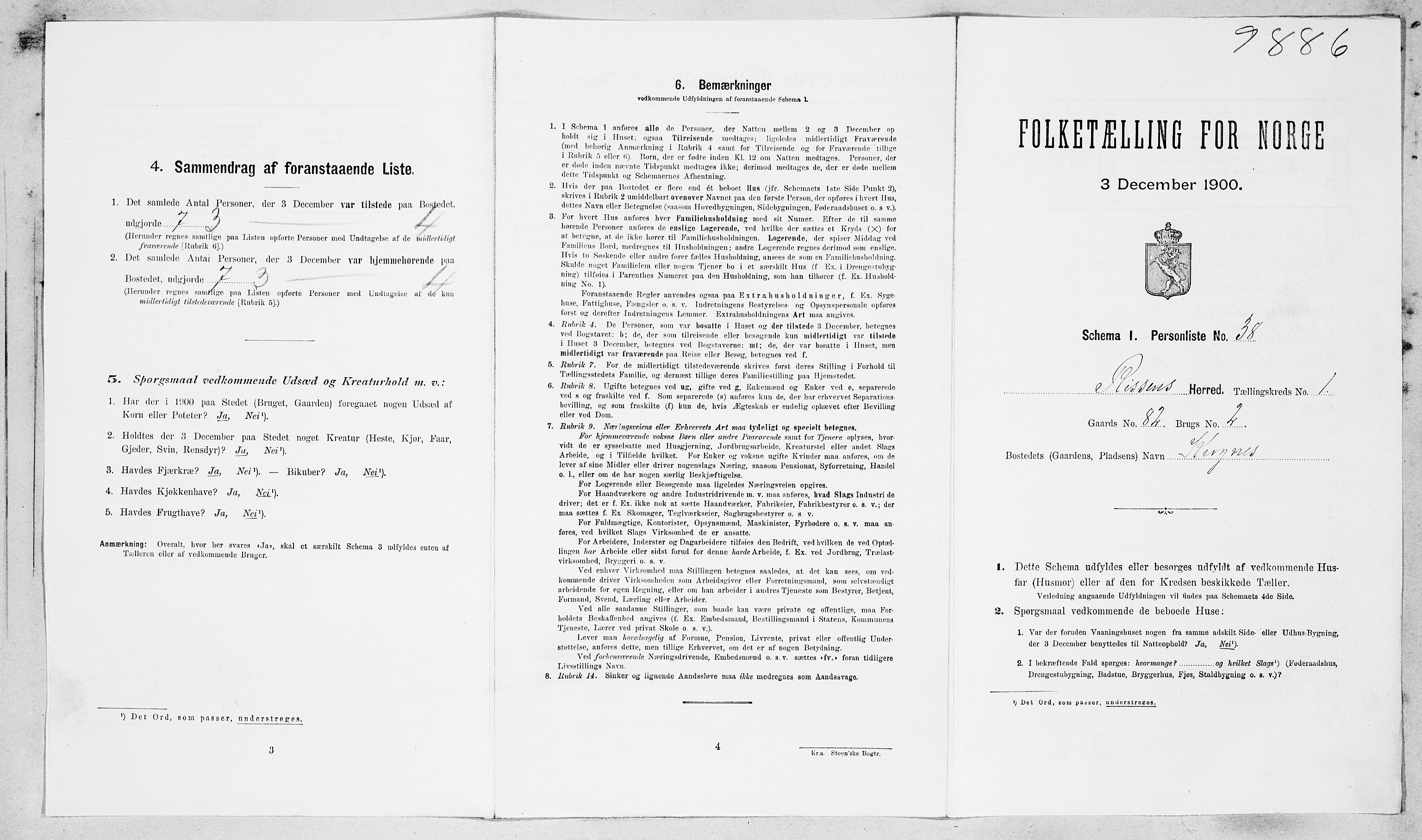 SAT, Folketelling 1900 for 1624 Rissa herred, 1900, s. 164
