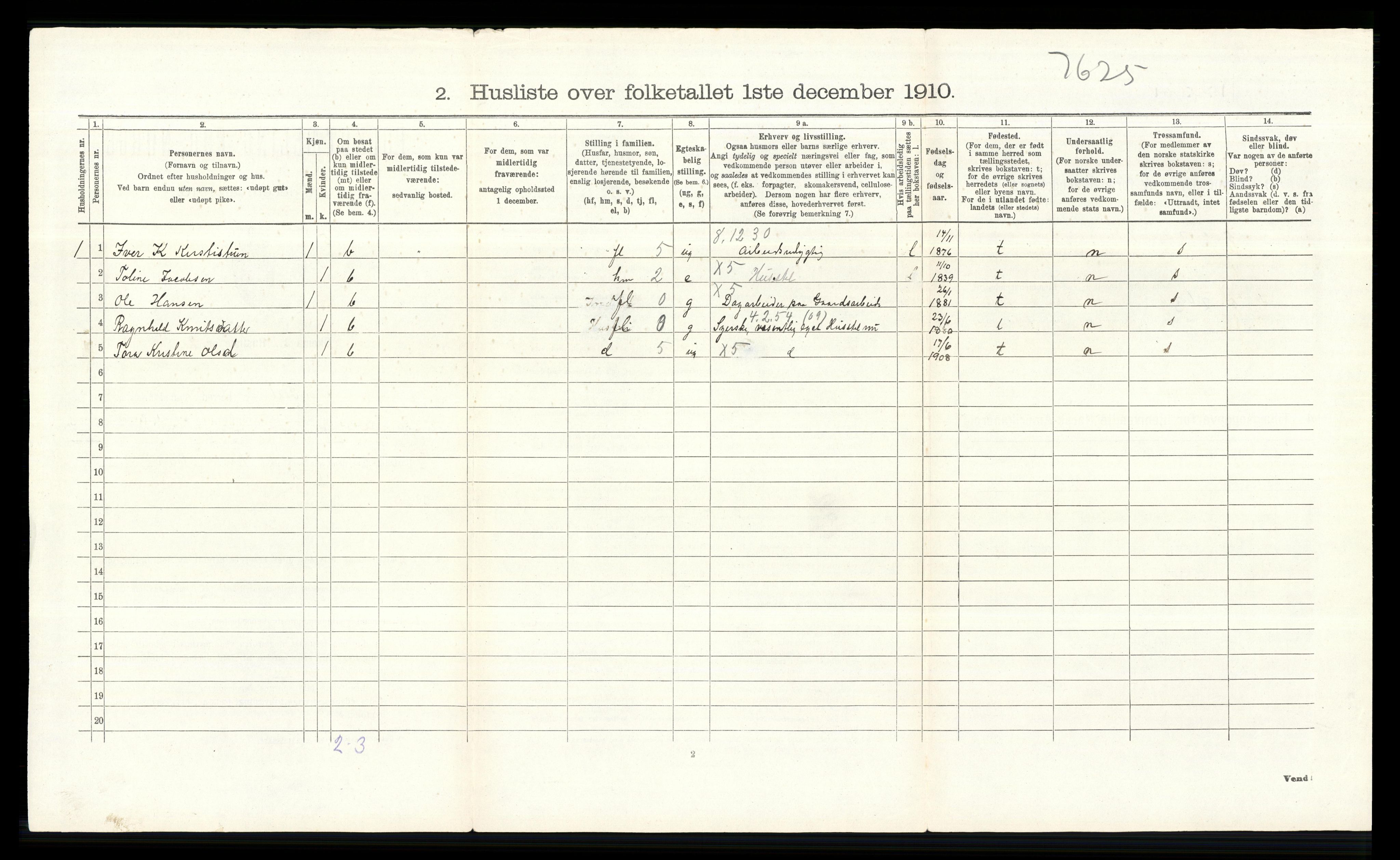 RA, Folketelling 1910 for 0517 Sel herred, 1910, s. 355