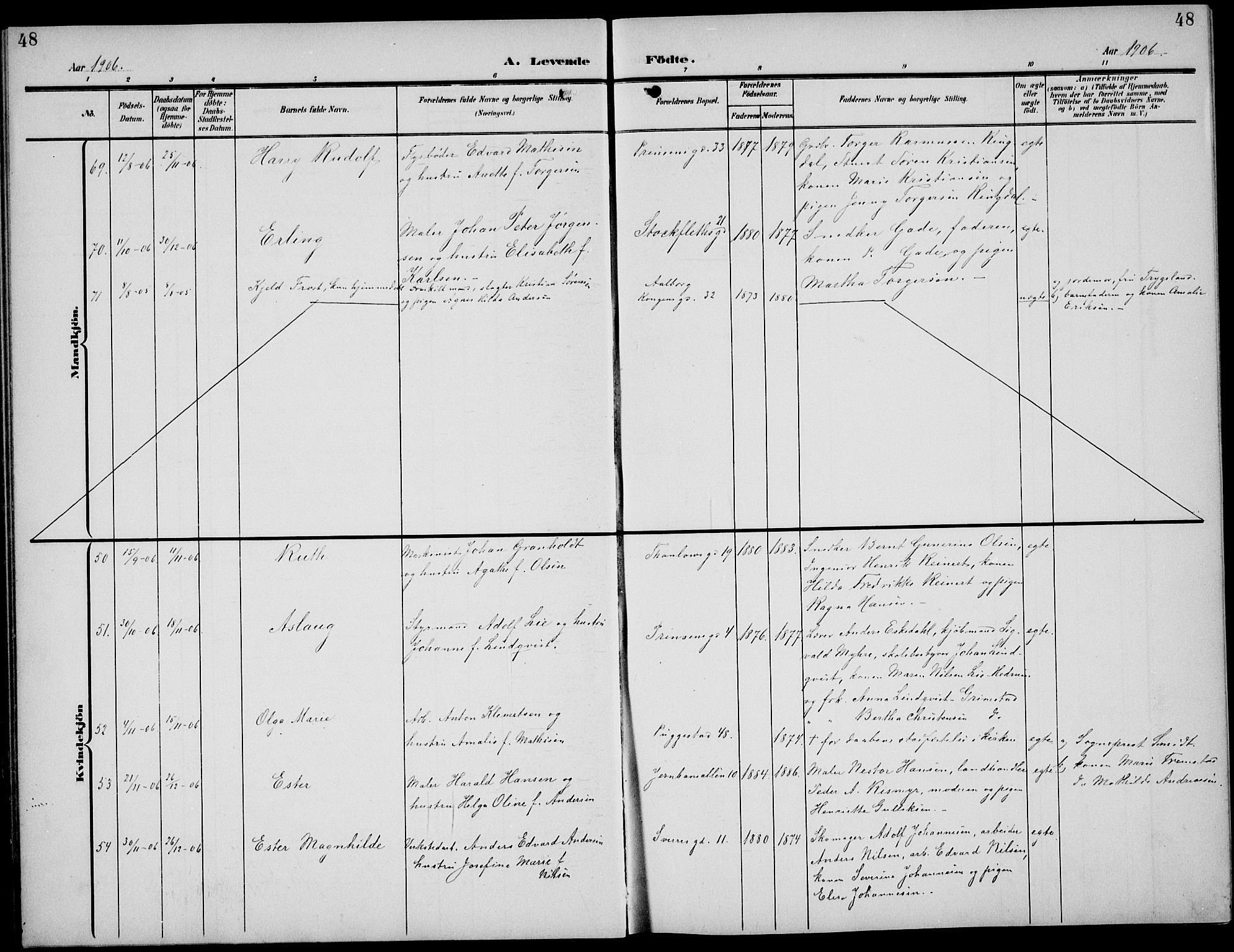 Sandefjord kirkebøker, AV/SAKO-A-315/G/Ga/L0003: Klokkerbok nr. 3, 1903-1920, s. 48
