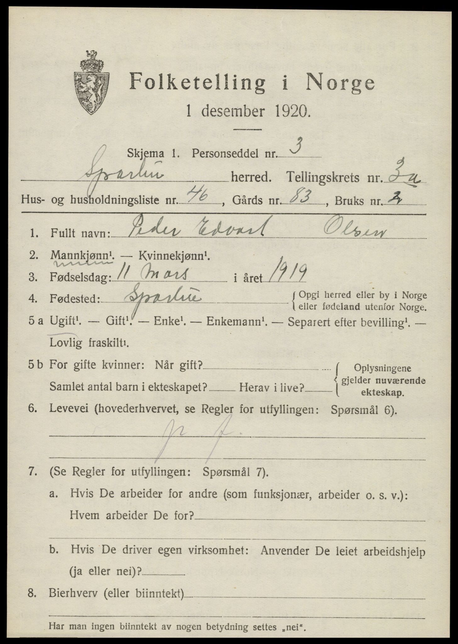 SAT, Folketelling 1920 for 1731 Sparbu herred, 1920, s. 4783