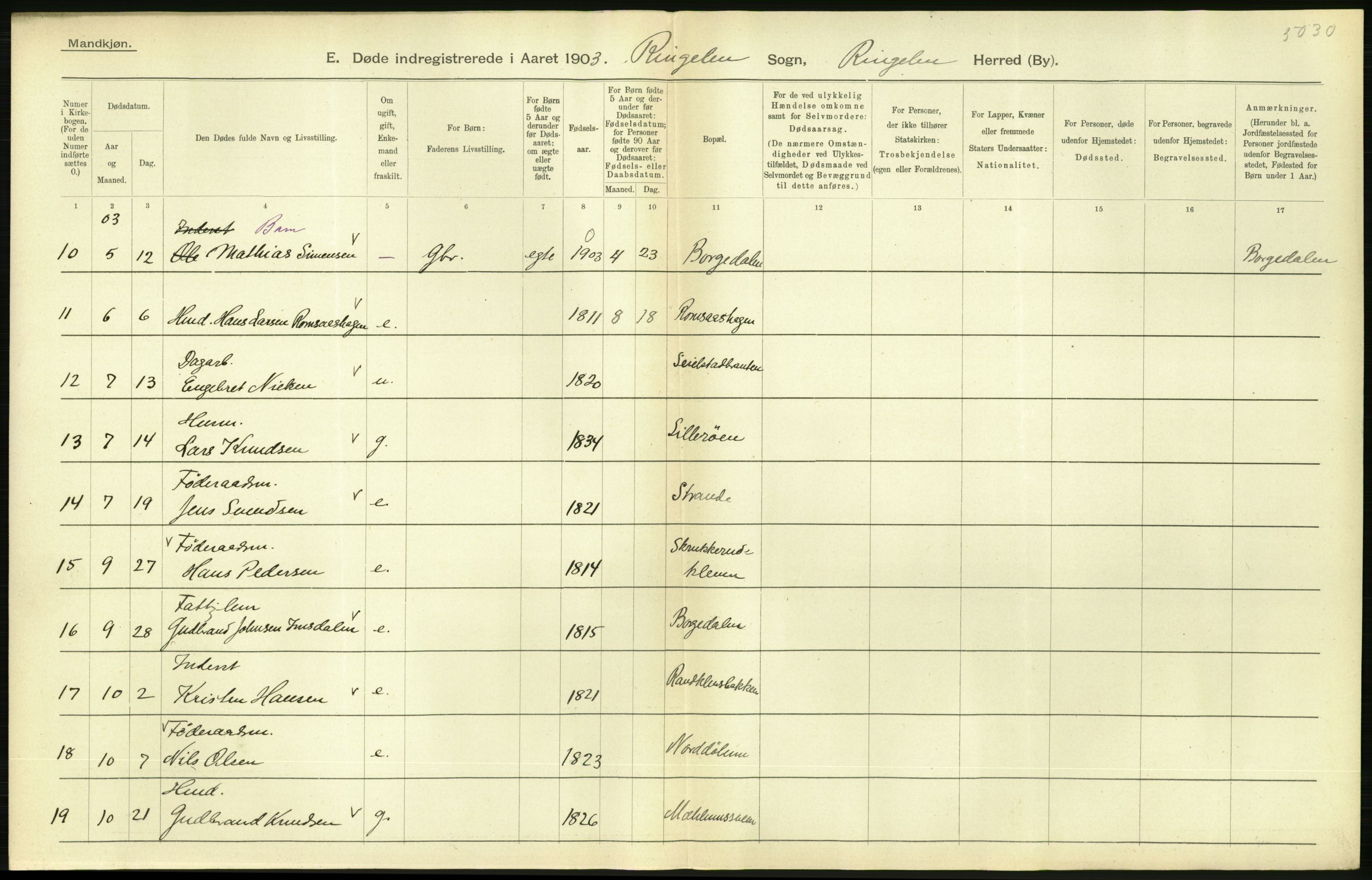 Statistisk sentralbyrå, Sosiodemografiske emner, Befolkning, AV/RA-S-2228/D/Df/Dfa/Dfaa/L0006: Kristians amt: Fødte, gifte, døde, 1903, s. 652