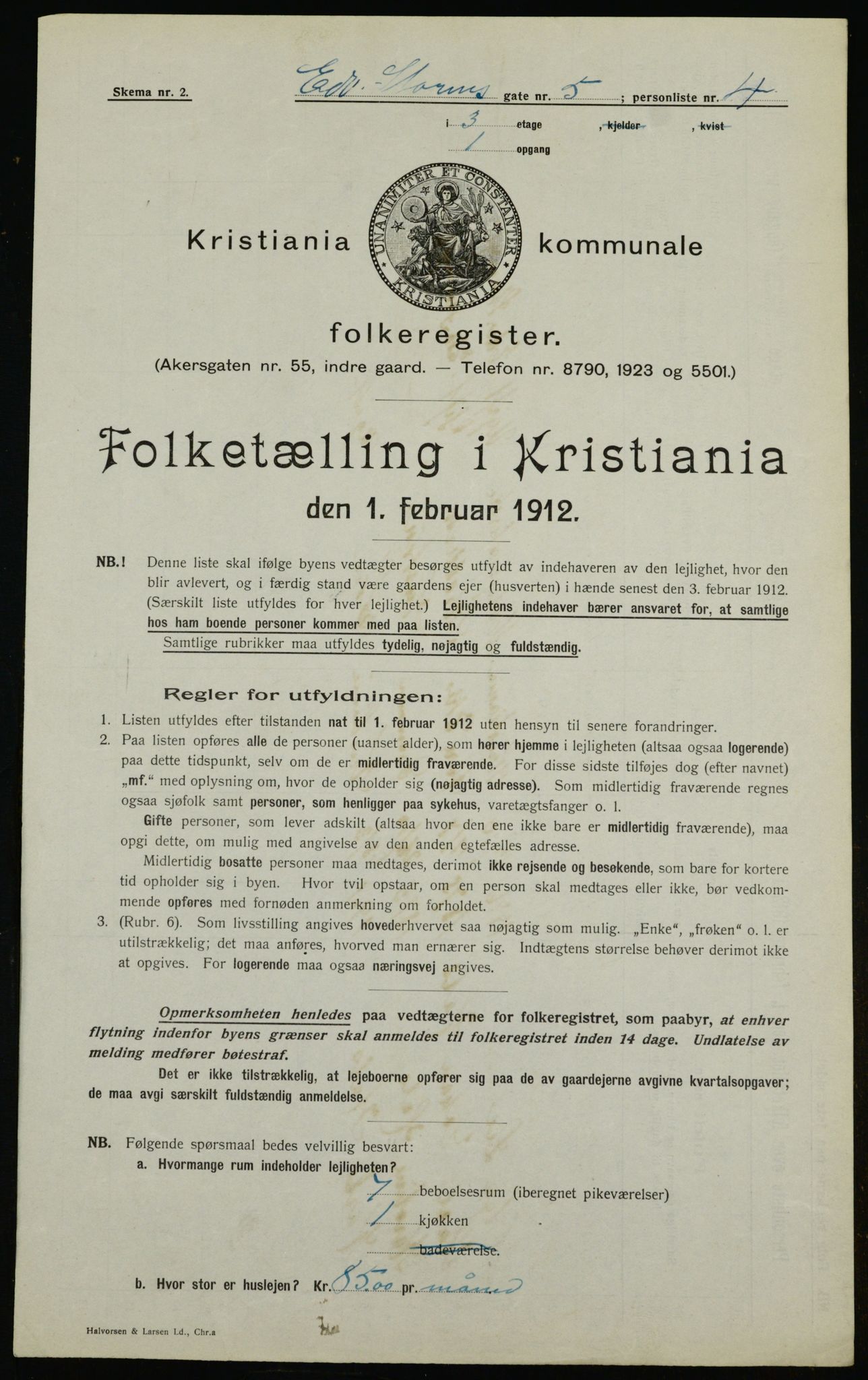 OBA, Kommunal folketelling 1.2.1912 for Kristiania, 1912, s. 18661